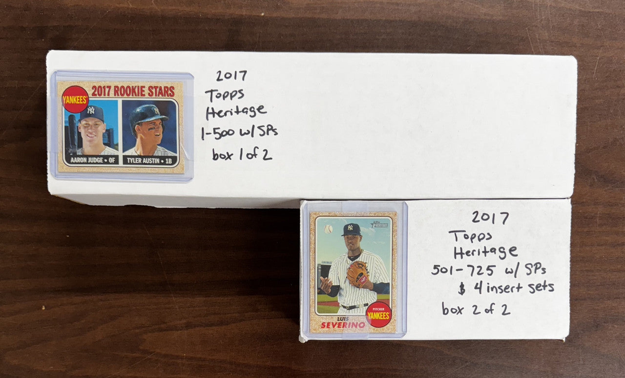 2017 Topps Heritage Baseball Complete Set w/ SPs & High (725) + 4 Insert Sets