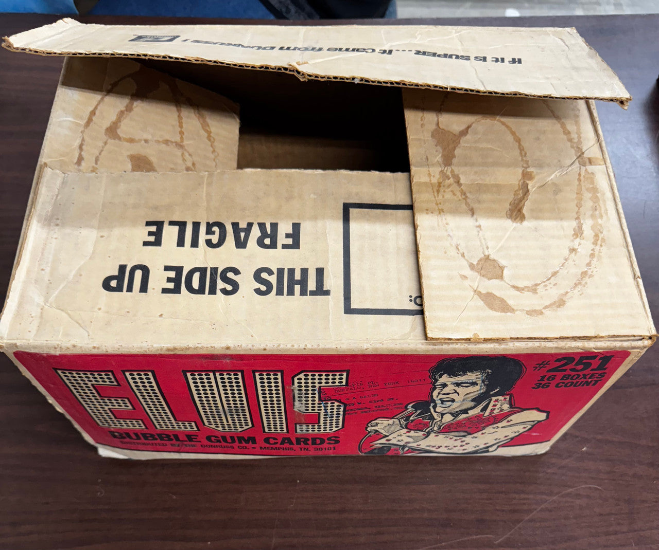 1978 Donruss Elvis Collectors Series Box w/ 27 Sealed Wax Packs + Empty Case