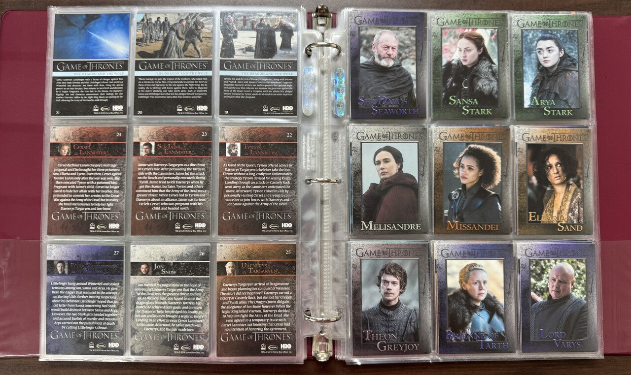 2017/20 Rittenhouse Game of Thrones Seasons 6-8 Complete Sets (241)