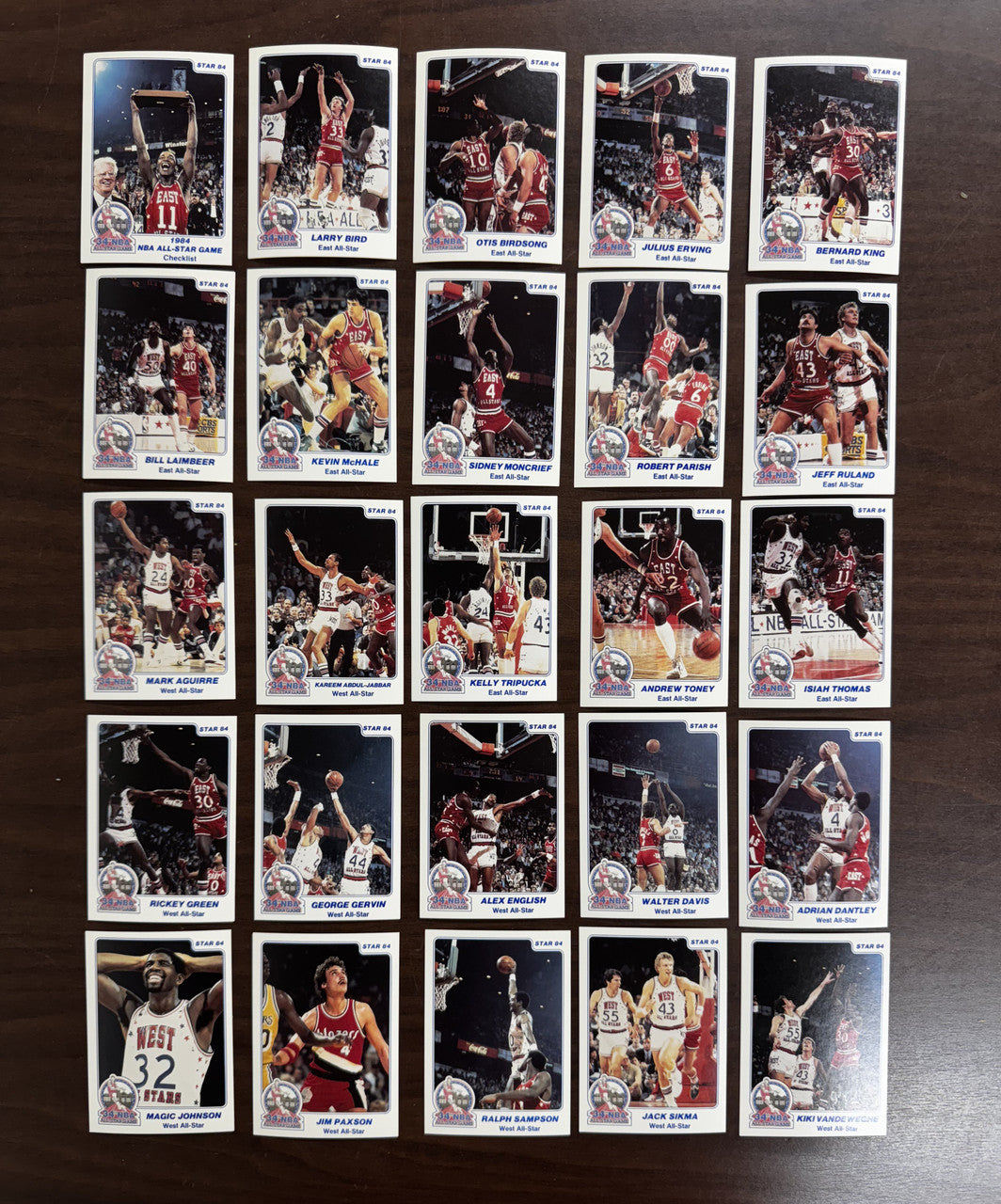 1984 Star Co. NBA Basketball All Star Game Set (25) NM-MT Bird Magic