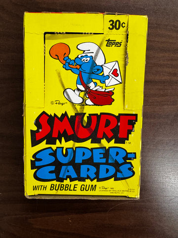 1982 Topps Smurf Supercards Box w/ 12 Factory Sealed Packs