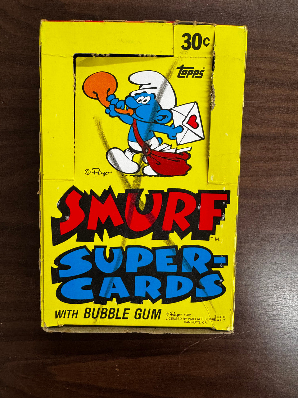 1982 Topps Smurf Supercards Box w/ 12 Factory Sealed Packs