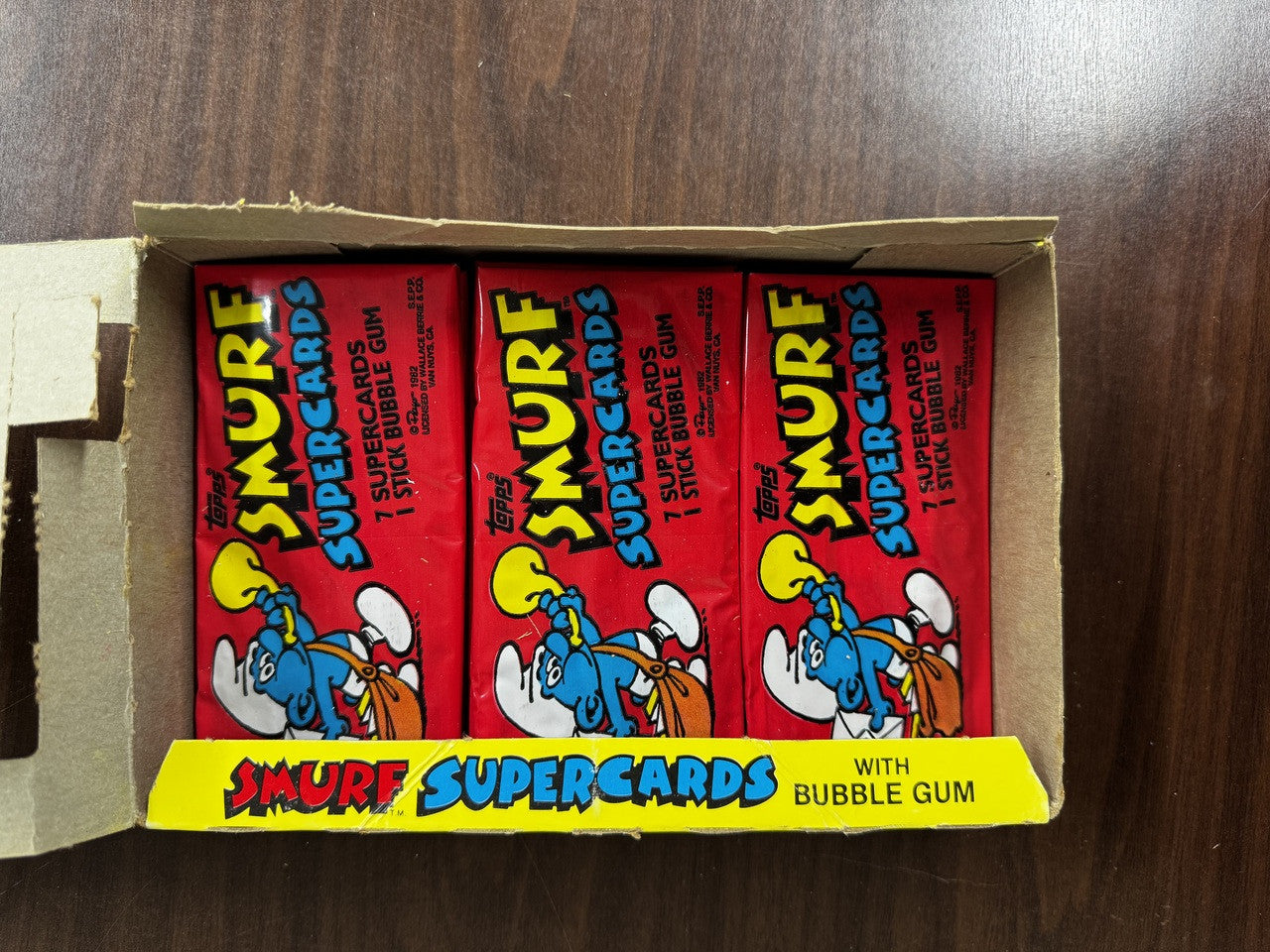 1982 Topps Smurf Supercards Box w/ 12 Factory Sealed Packs
