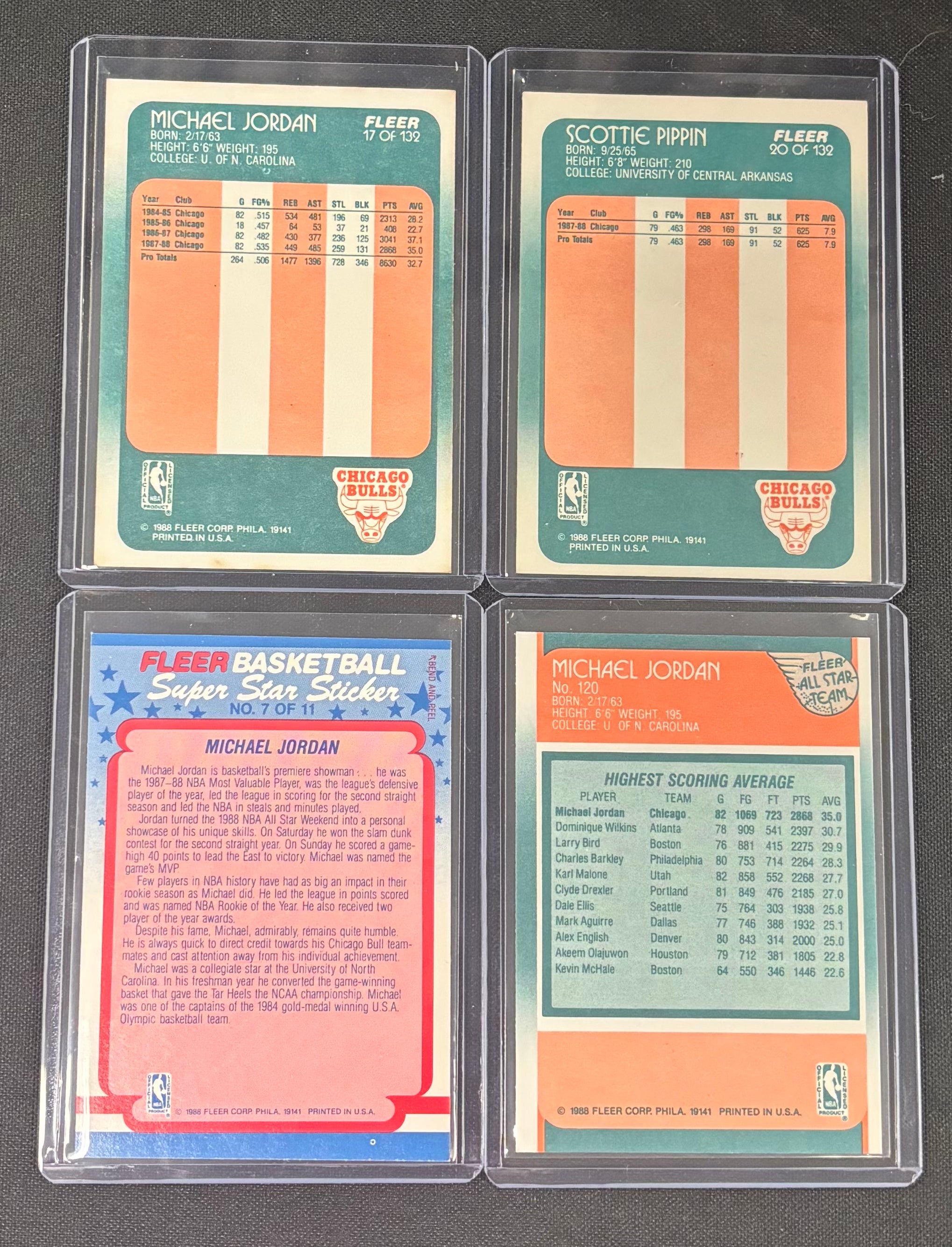 1988-89 Fleer Basketball Complete Set (132+11 Stickers) NM-MT "A"