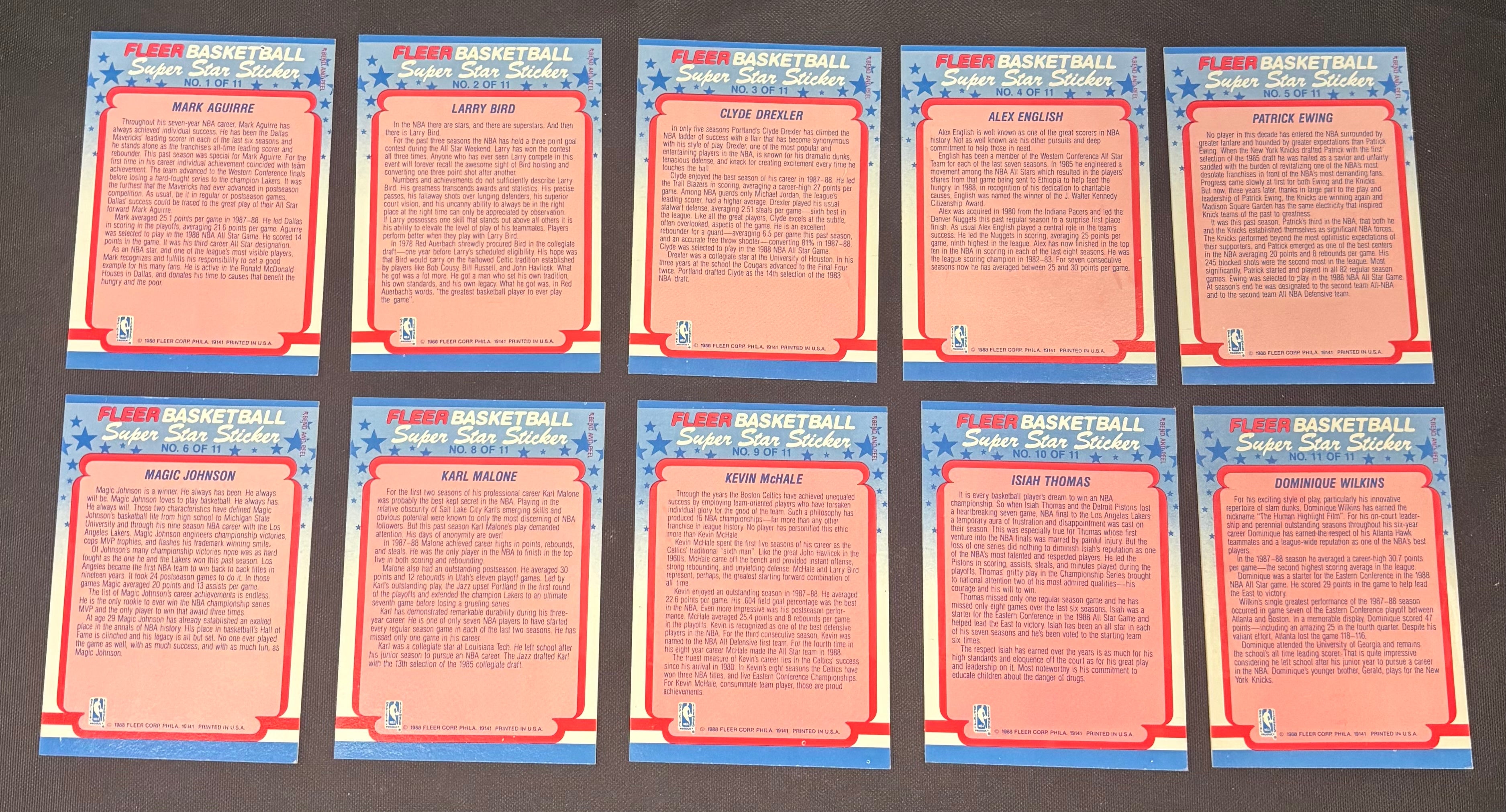 1988-89 Fleer Basketball Complete Set (132+11 Stickers) NM-MT "A"