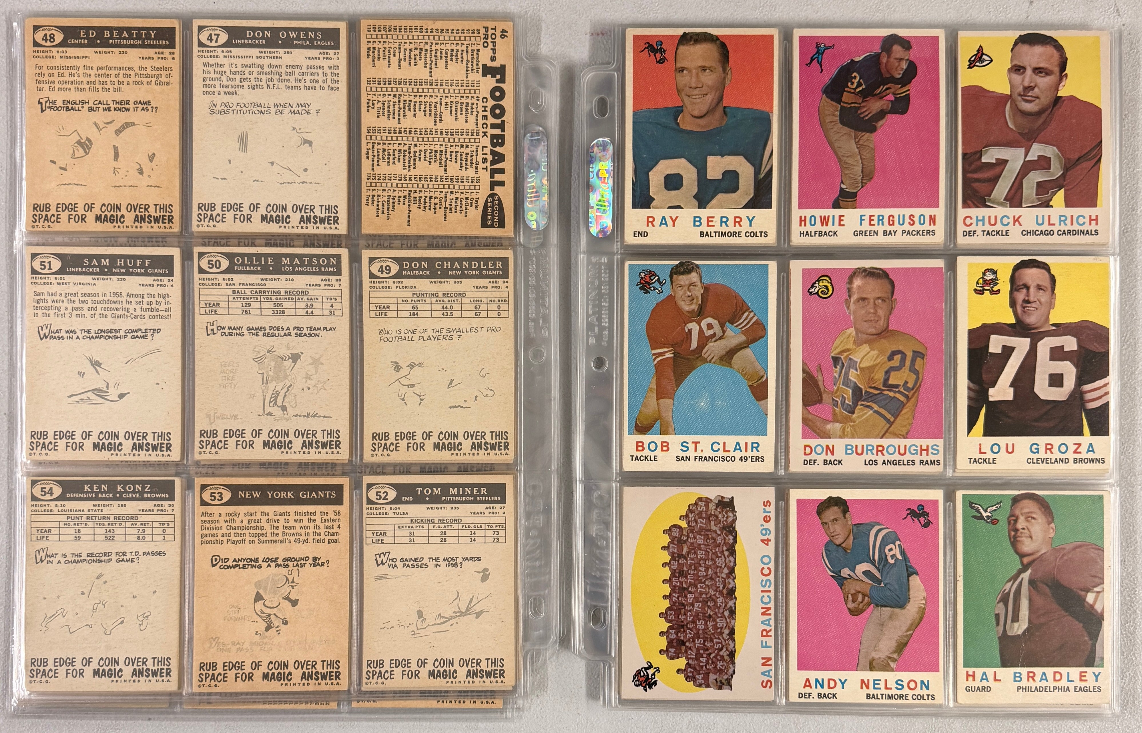 1959 Topps Football Complete Set (176) VG-EX