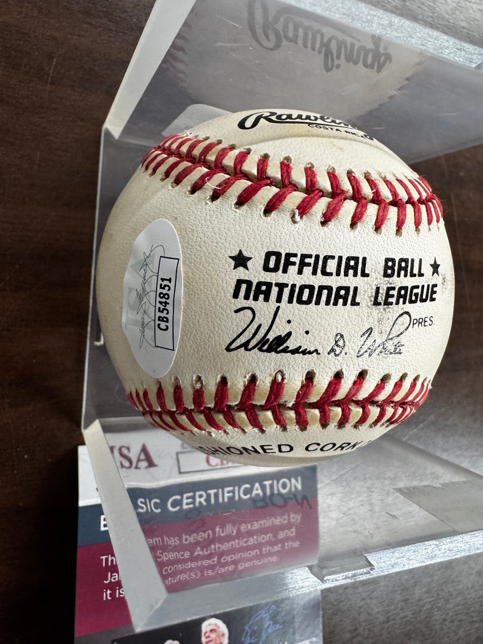 Tom Glavine Signed Autographed Rawlings ONL Baseball JSA *4851