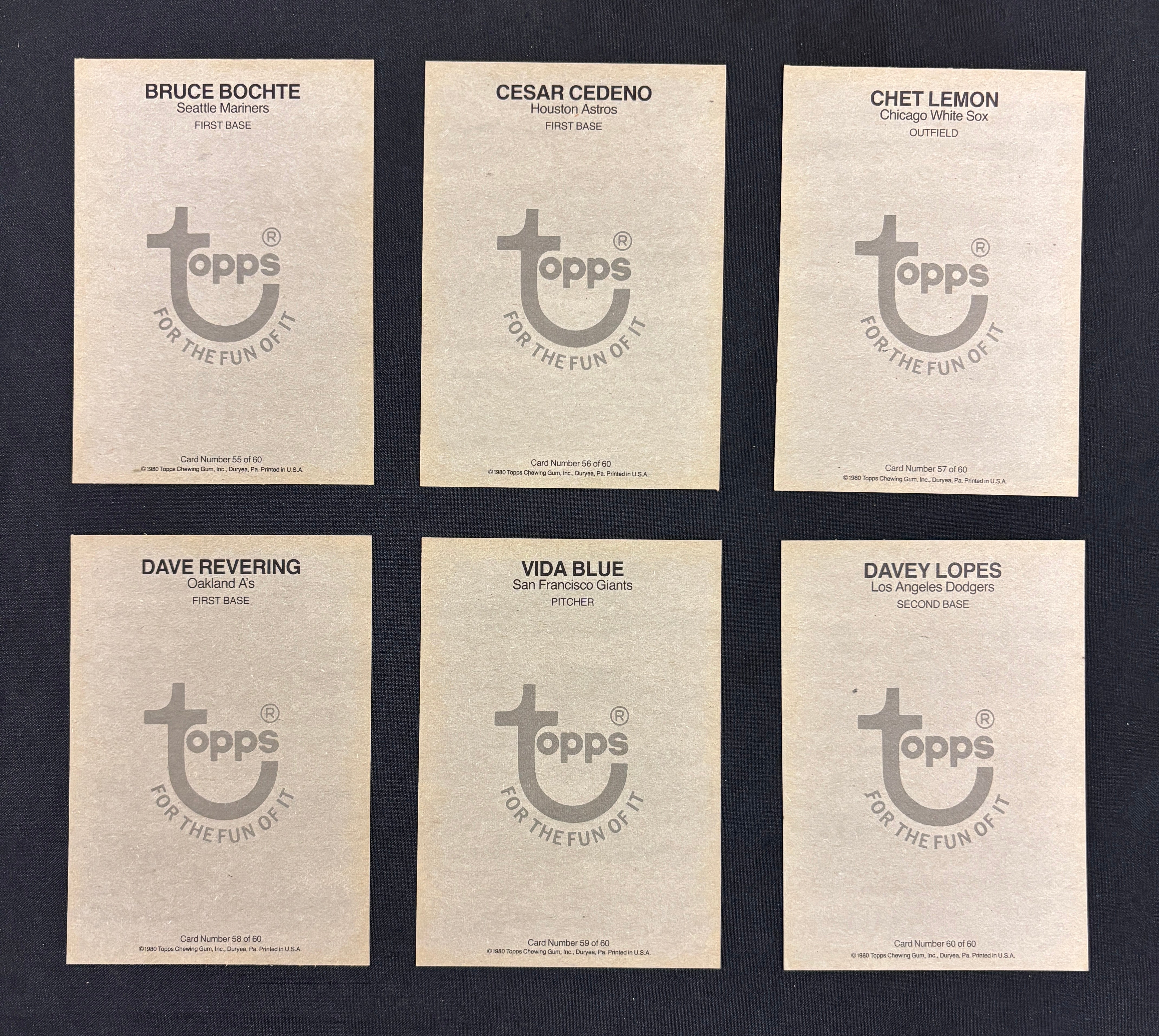 1980 Topps Baseball Superstars Photo Cards 5x7 Complete Set (60/60)