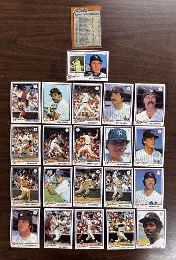 1978 & 1979 Topps Burger King New York Yankees Complete Sets (23 Cards Each) NM