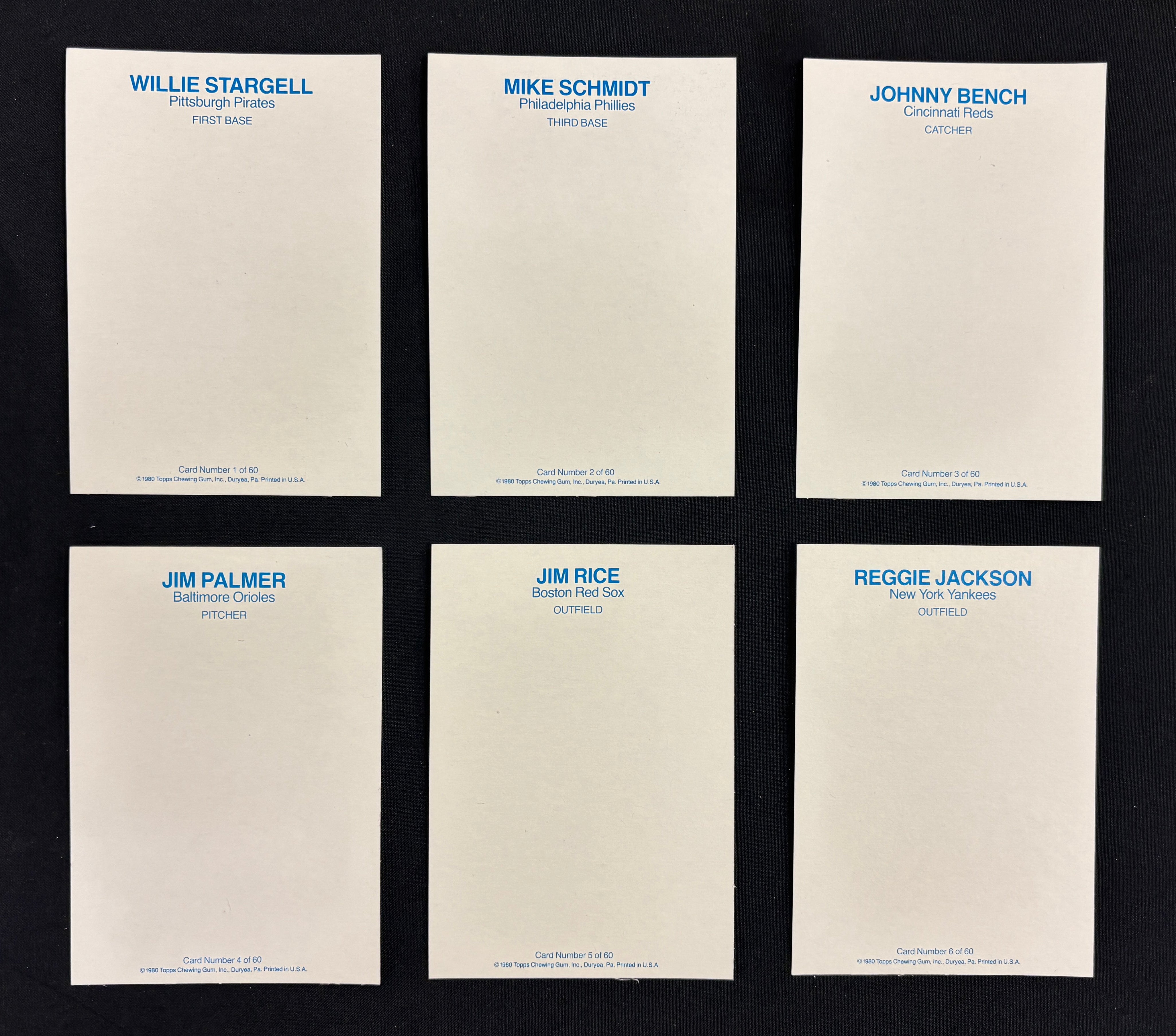 1981 Topps Superstars Baseball Photo Cards White Back Complete Set (60/60)