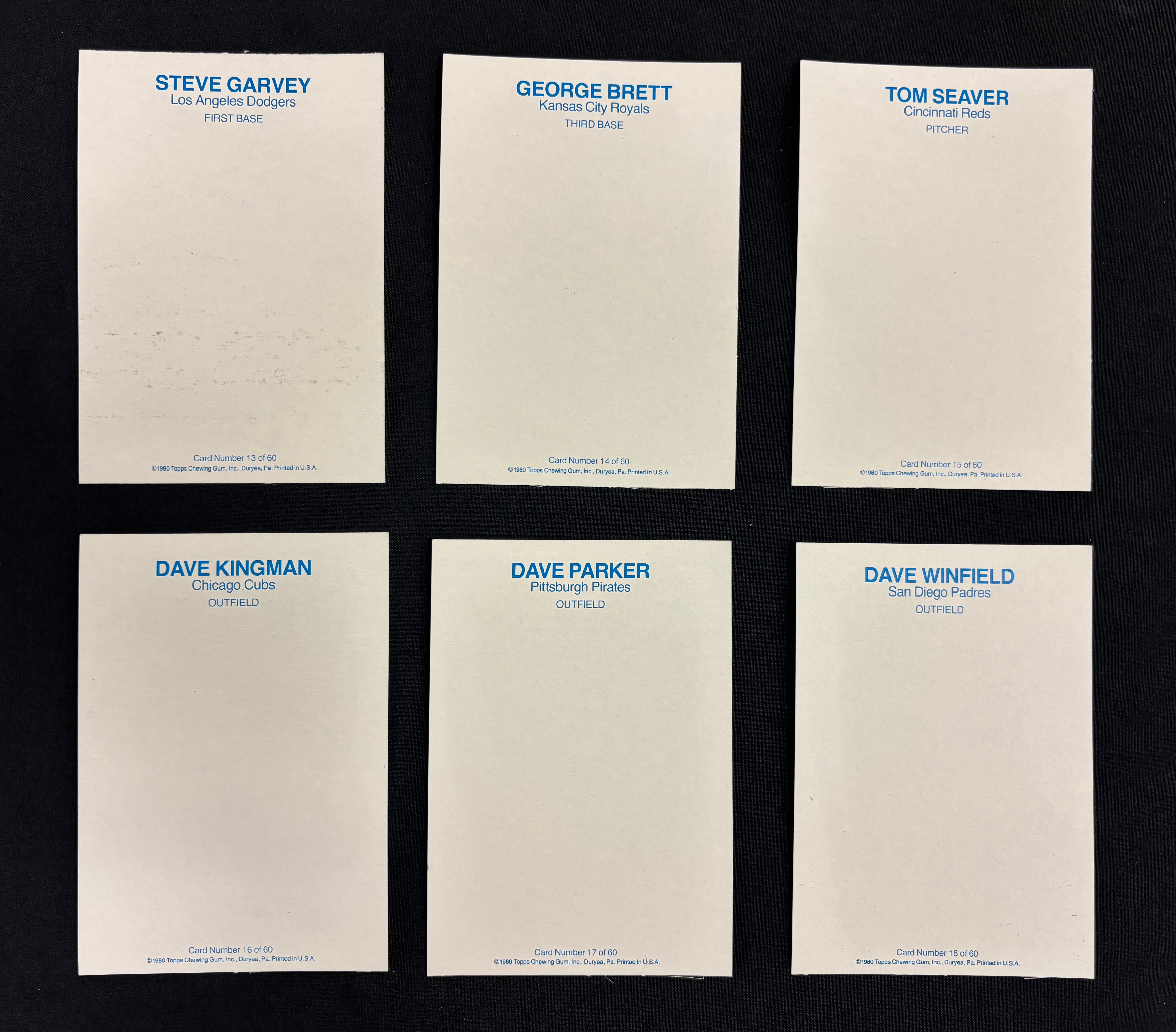 1981 Topps Superstars Baseball Photo Cards White Back Complete Set (60/60)