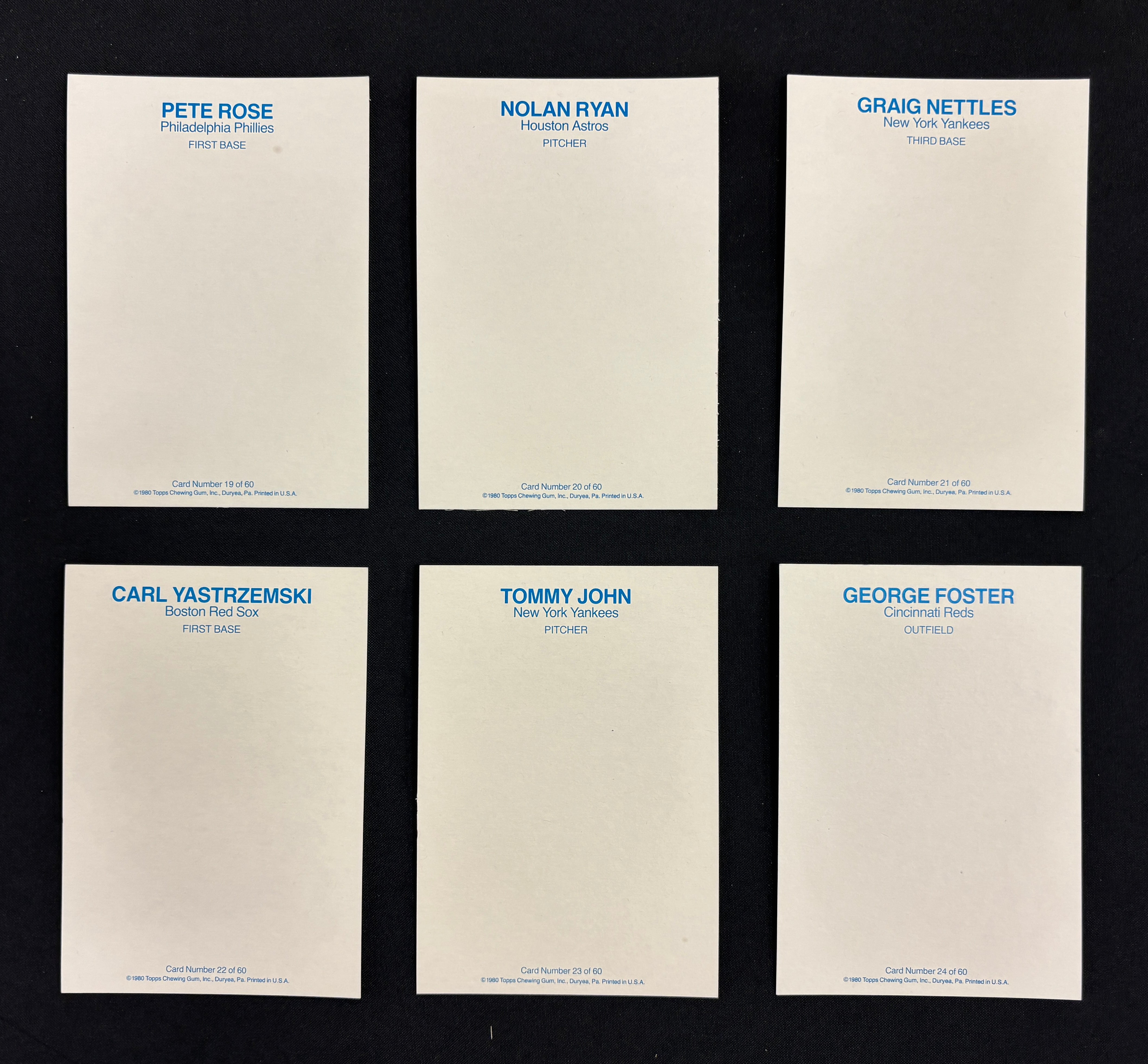 1981 Topps Superstars Baseball Photo Cards White Back Complete Set (60/60)
