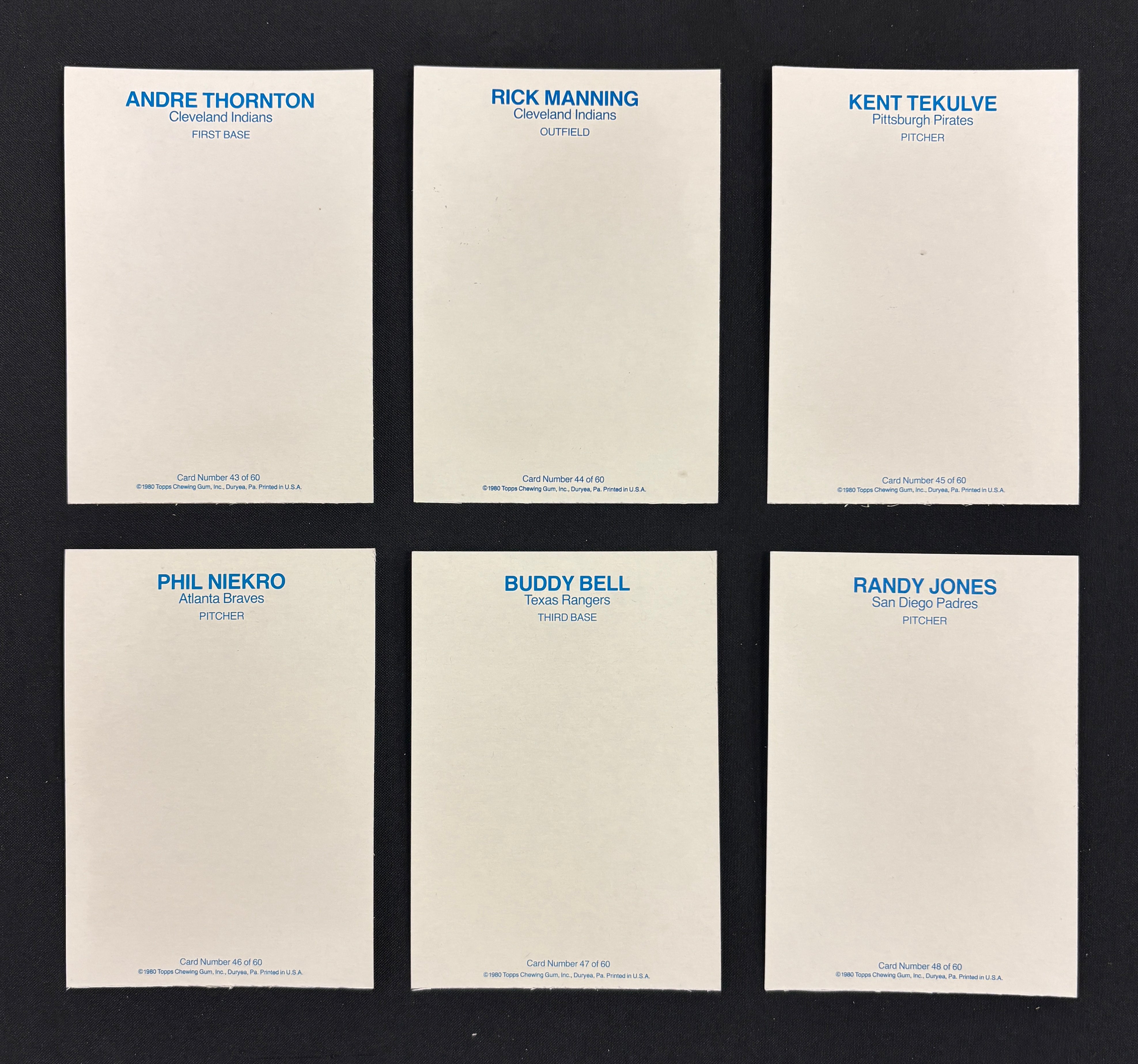 1981 Topps Superstars Baseball Photo Cards White Back Complete Set (60/60)