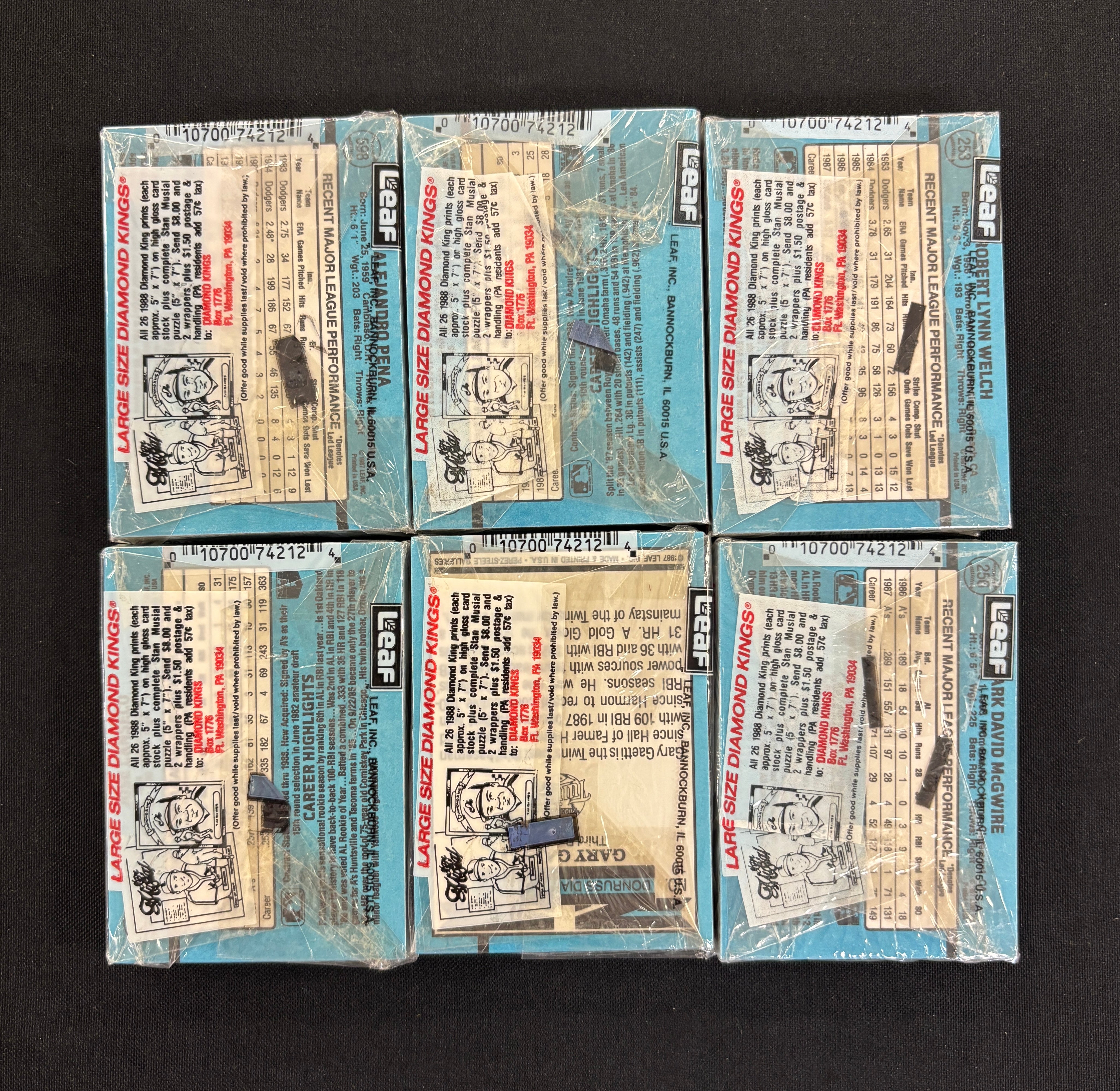 1988 Donruss Baseball Cello Pack Factory Sealed (Lot of 6)
