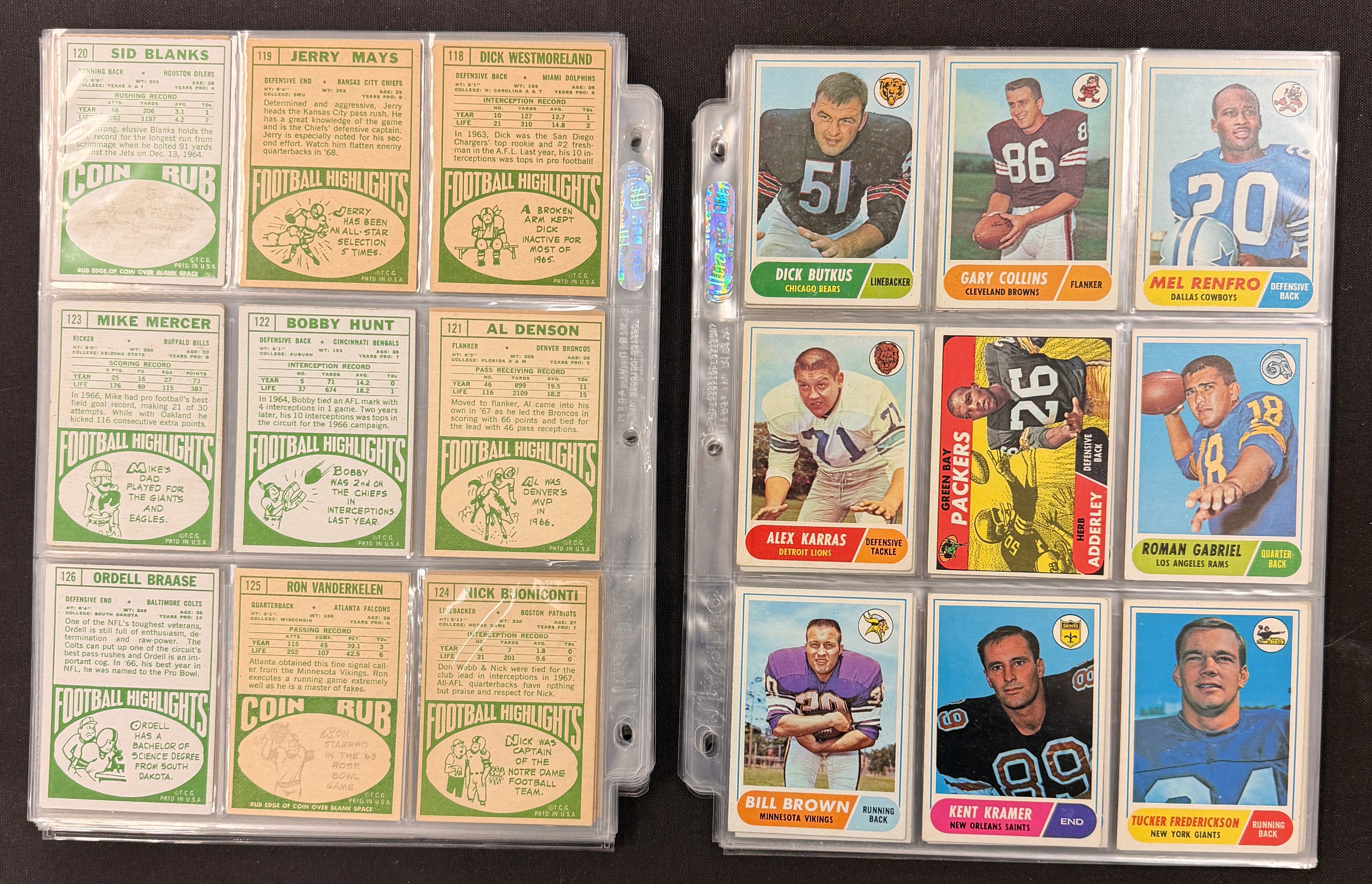 1968 Topps Football Complete Set (219) VG-EX