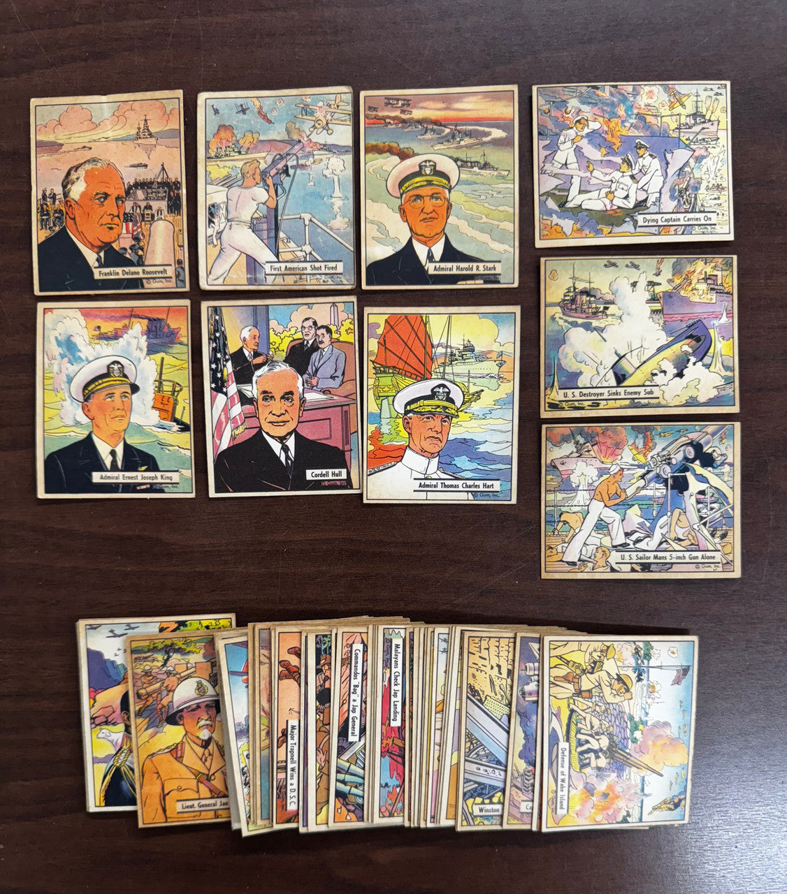 1942 Gum Inc War Cards Partial Set Lot of 50 VG/EX-EX