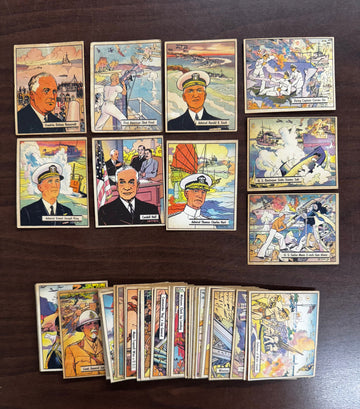 1942 Gum Inc War Cards Partial Set Lot of 50 VG/EX-EX