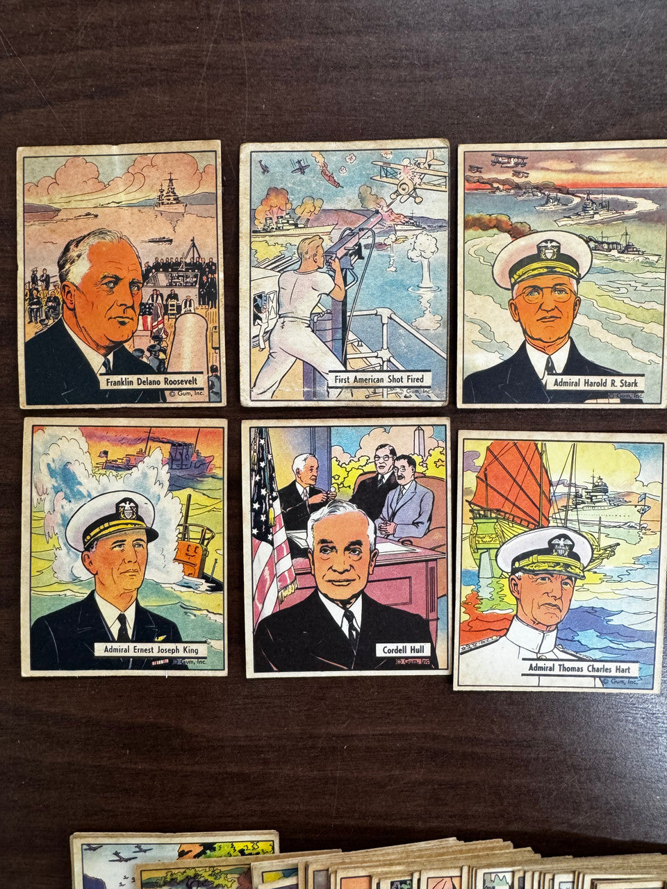 1942 Gum Inc War Cards Partial Set Lot of 50 VG/EX-EX