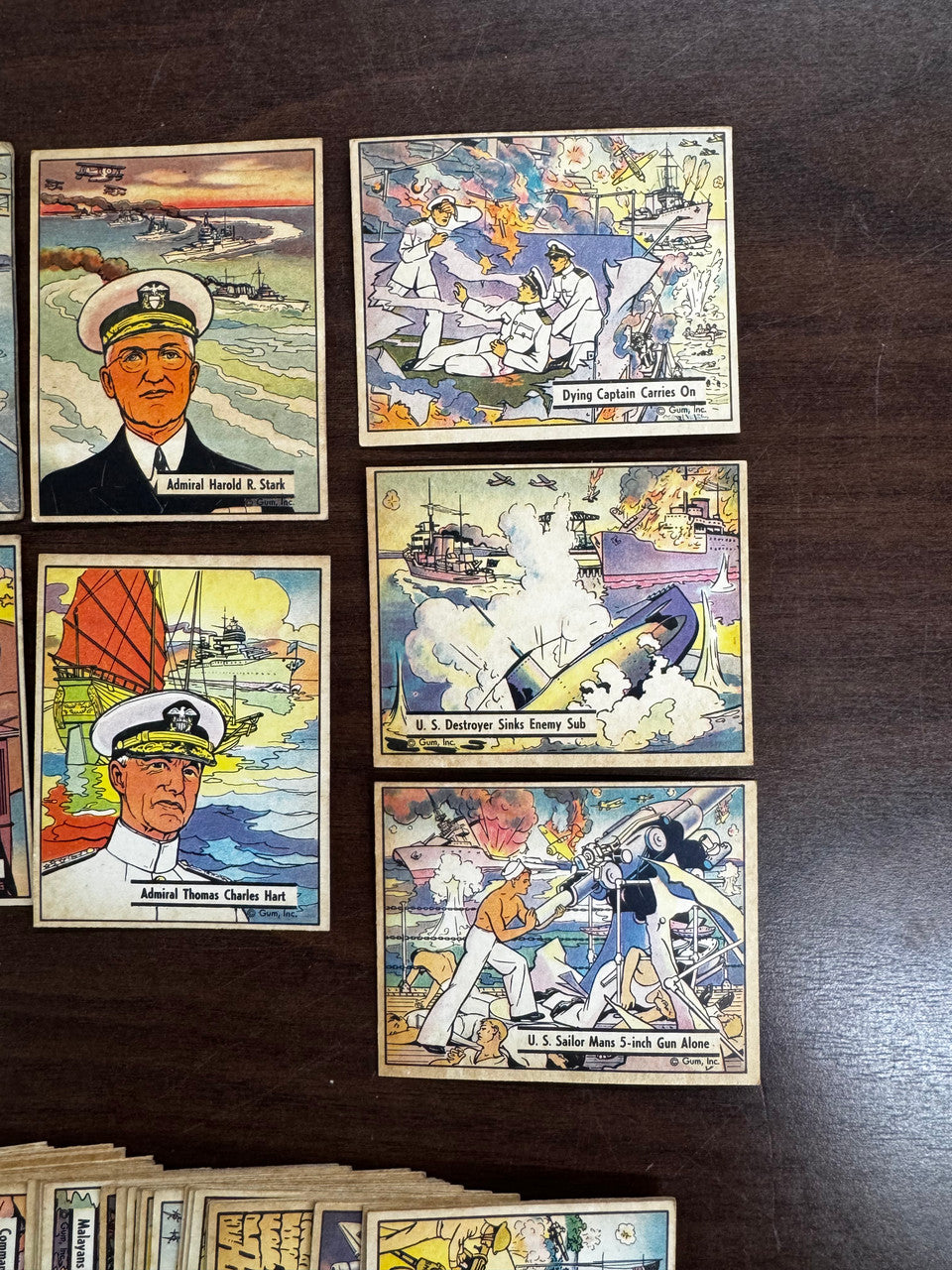 1942 Gum Inc War Cards Partial Set Lot of 50 VG/EX-EX