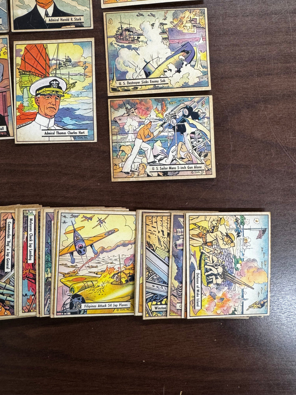 1942 Gum Inc War Cards Partial Set Lot of 50 VG/EX-EX