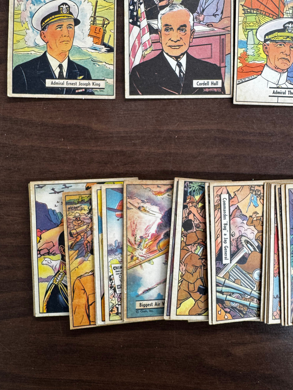 1942 Gum Inc War Cards Partial Set Lot of 50 VG/EX-EX