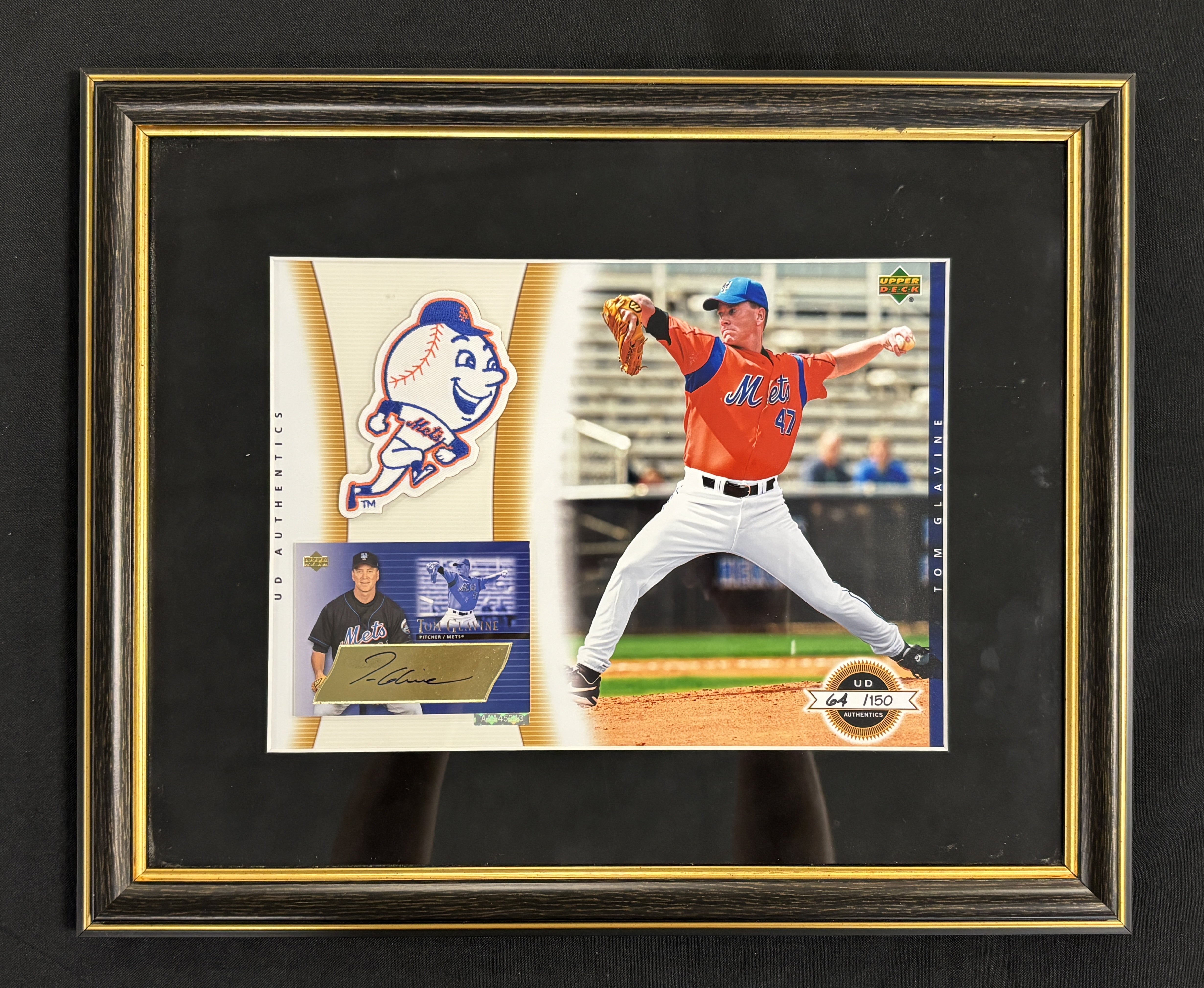 2003 UD Authentics Tom Glavine Signed Autograph /150 Framed