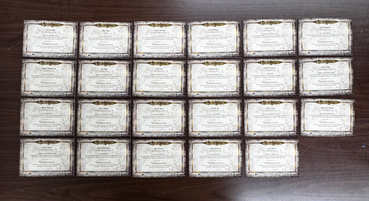 2018 Topps Gypsy Queen GlassWorks Box Topper Near Complete Set 23/25 w/ Judge