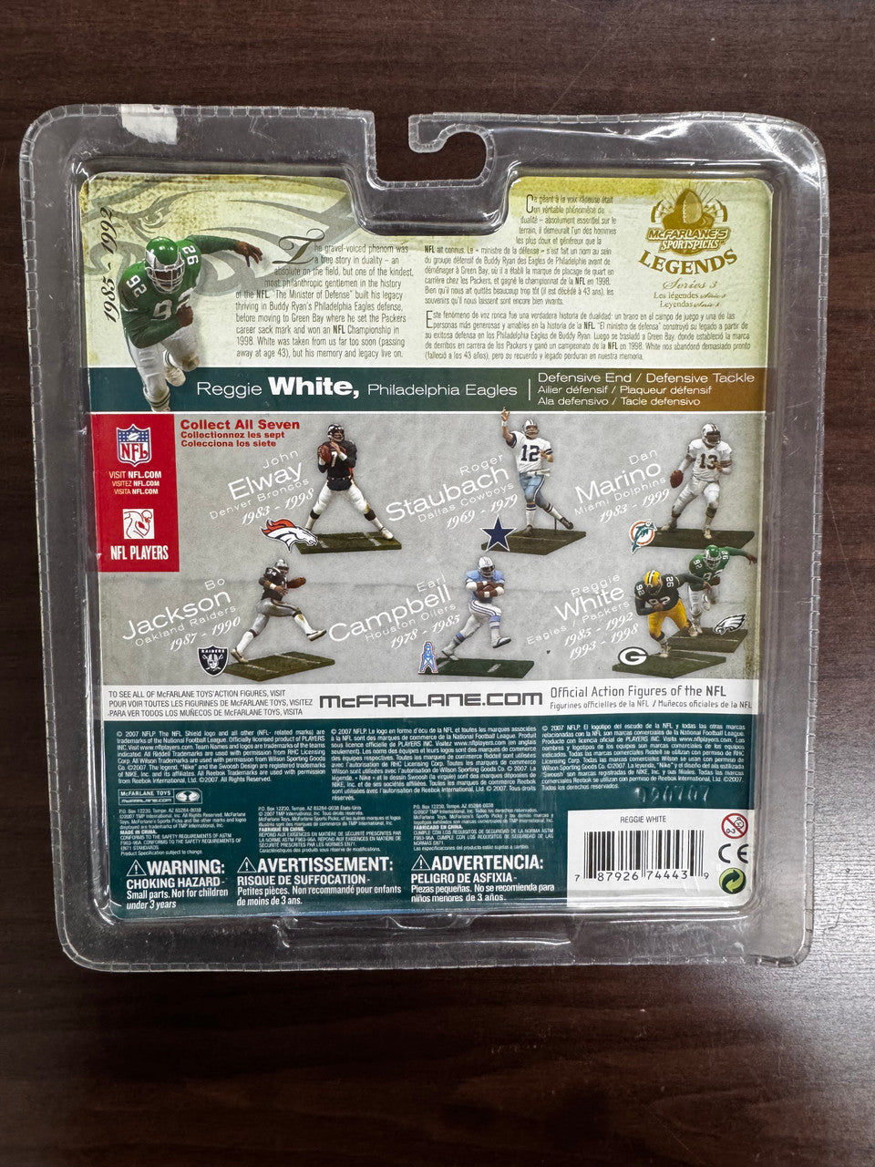 2007 McFarlane Legends Series 3 Reggie White Figure New In Package