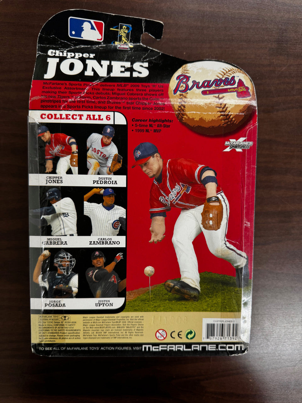 2009 McFarlane MLB Chipper Jones Figure Toys R Us Exclusive New In Package
