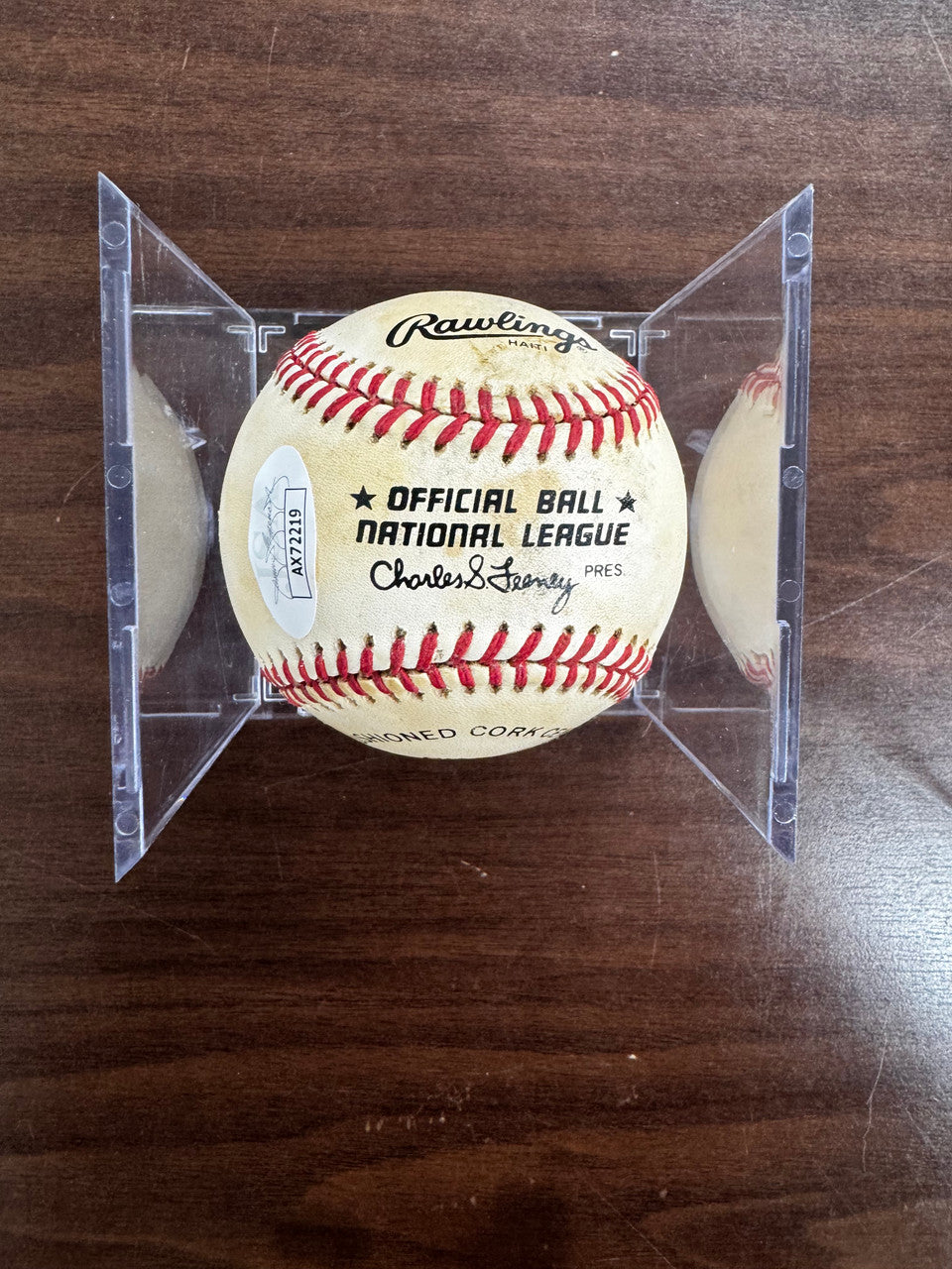 Warren Spahn Signed Autographed Rawlings ONL Baseball JSA *219