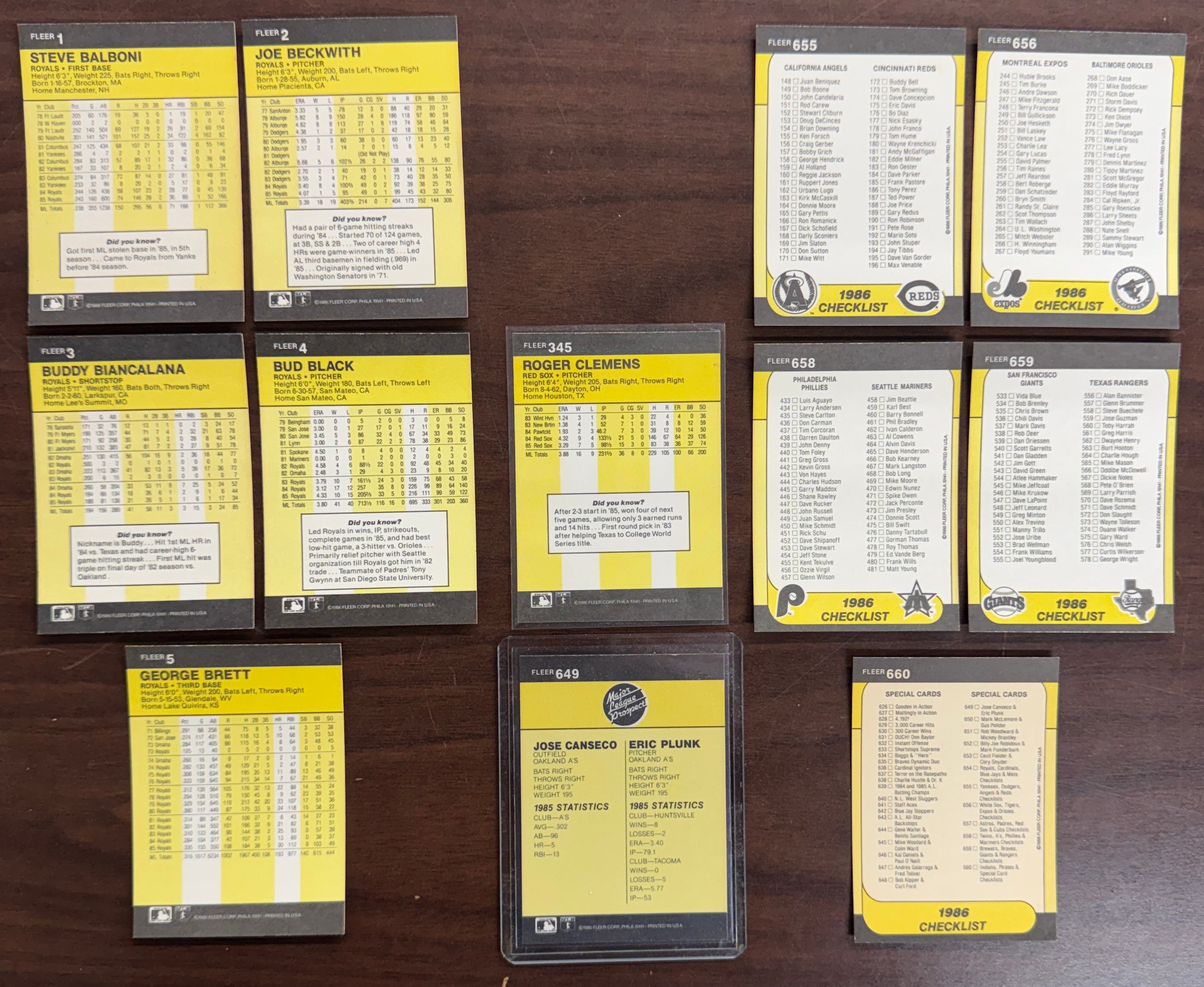 1986 Fleer Baseball Complete Set (660) NM