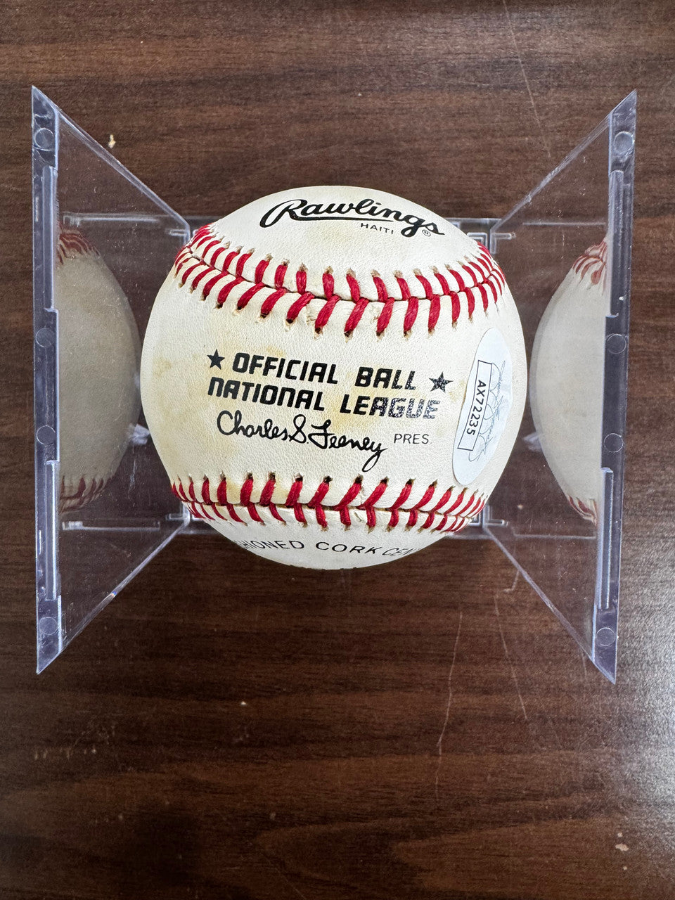 Ernie Banks Signed Autographed Rawlings ONL Baseball JSA *235