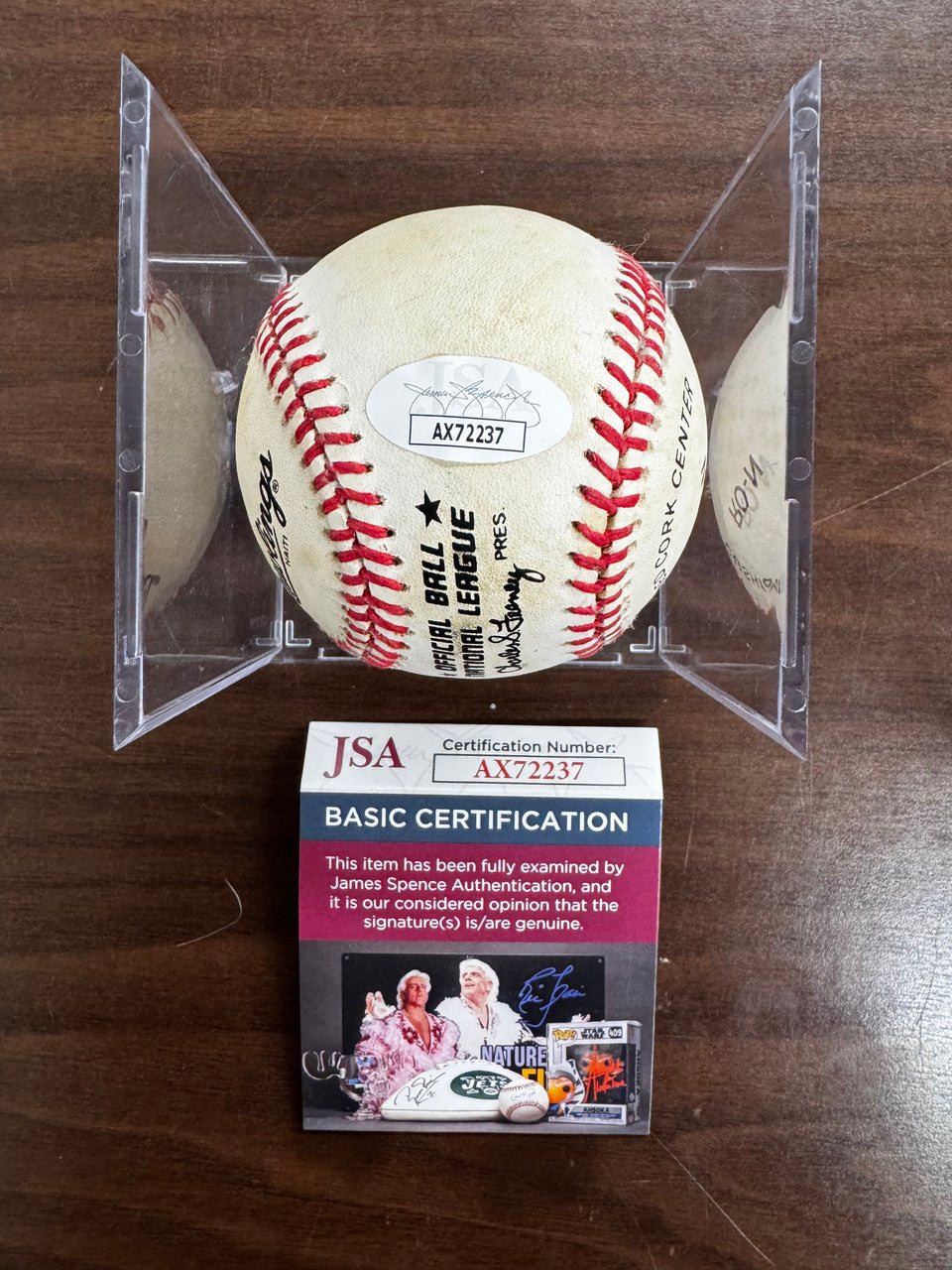 Ernie Banks Signed Autographed Rawlings ONL Baseball JSA *237