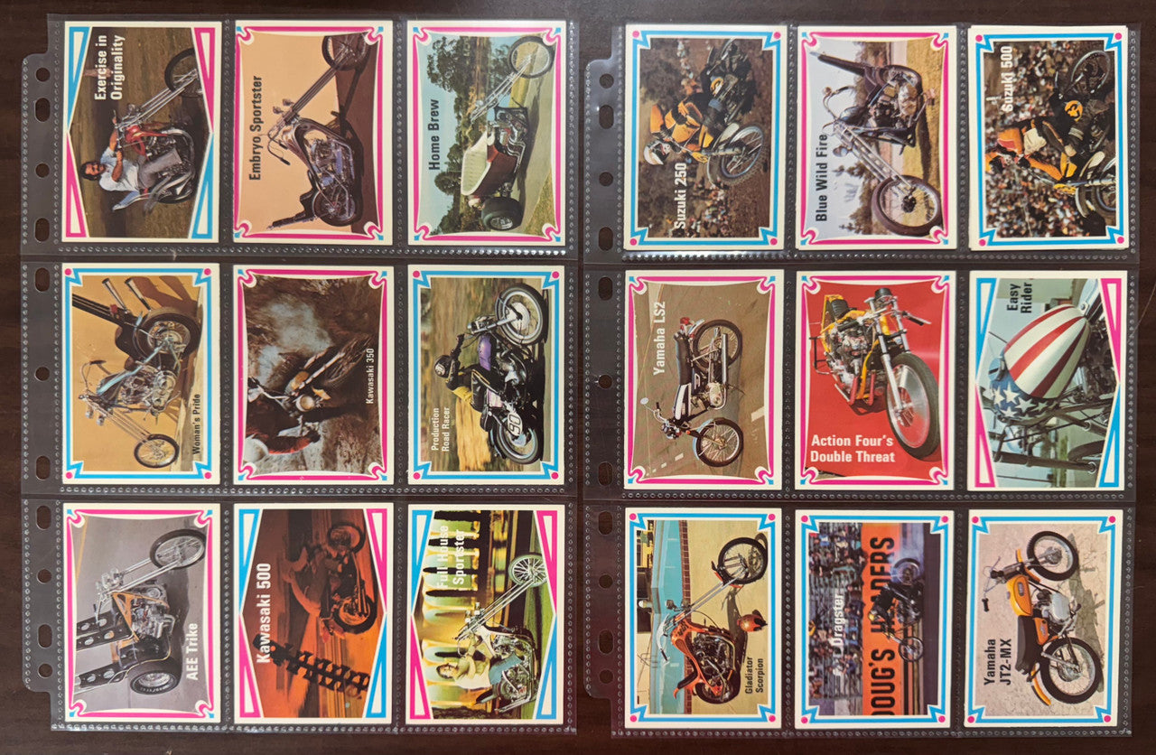 1972 Donruss Choppers and Hot Bikes Complete Set (66) W/ Wrapper NM