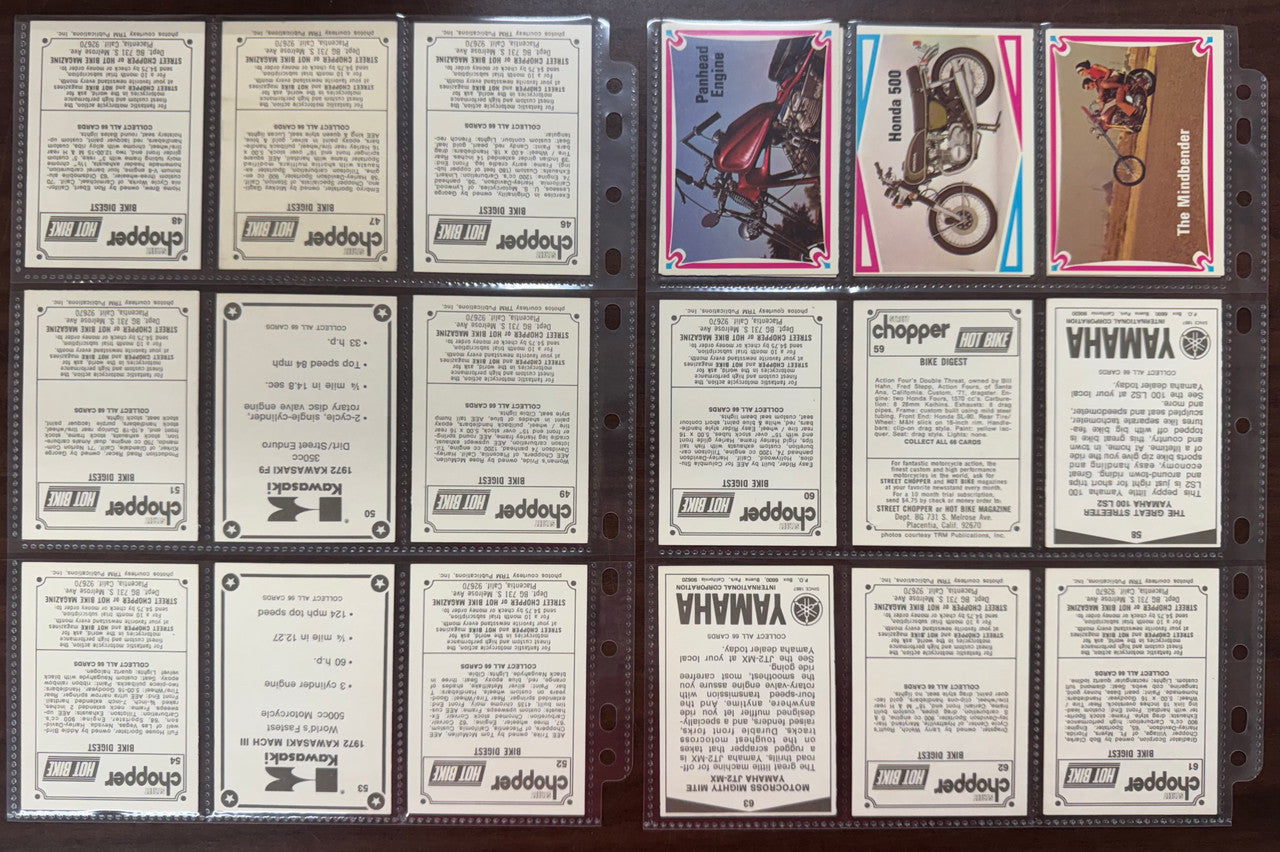 1972 Donruss Choppers and Hot Bikes Complete Set (66) W/ Wrapper NM