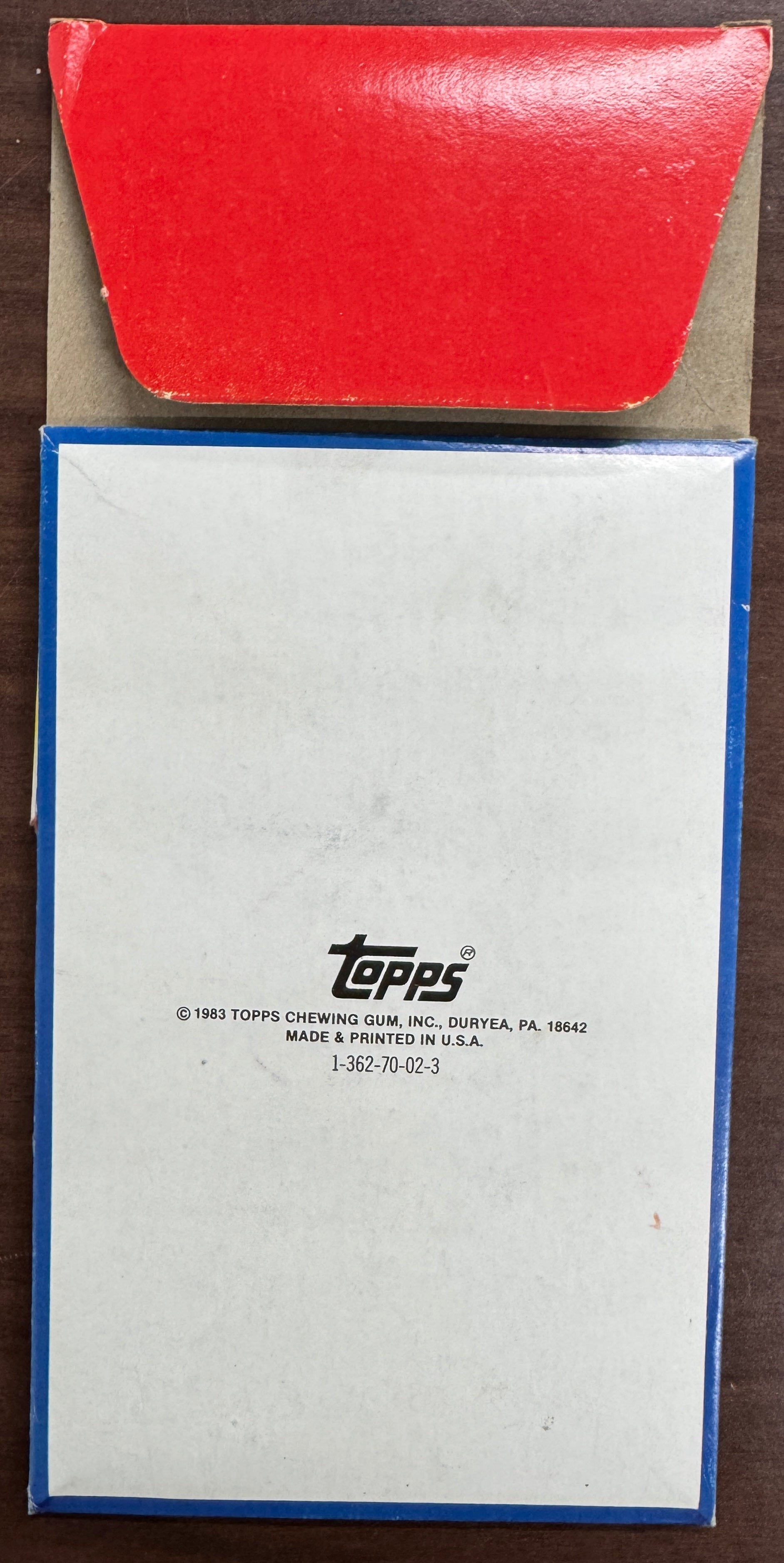1983 Topps Baseball Empty Wax Box Bazooka Michigan Box