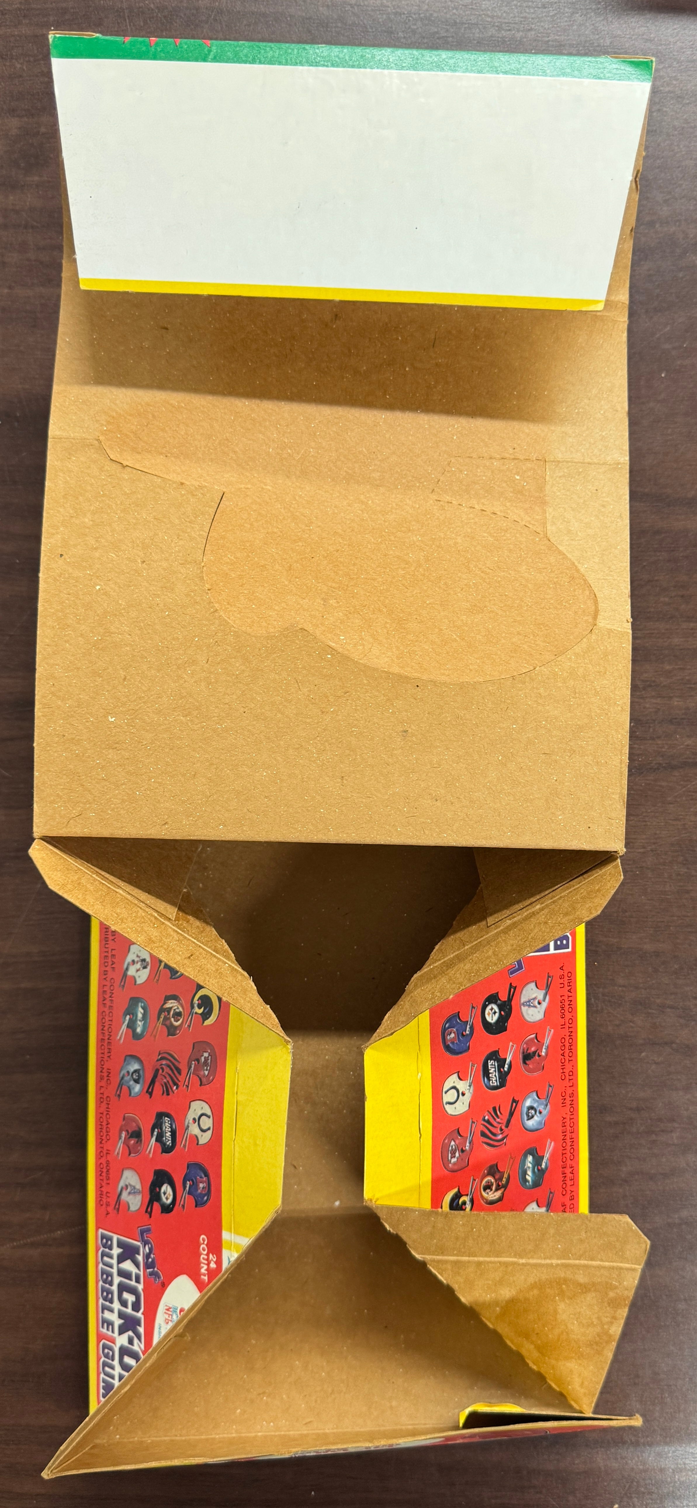 1980 Leaf Kick-Off Football Empty Wax Box