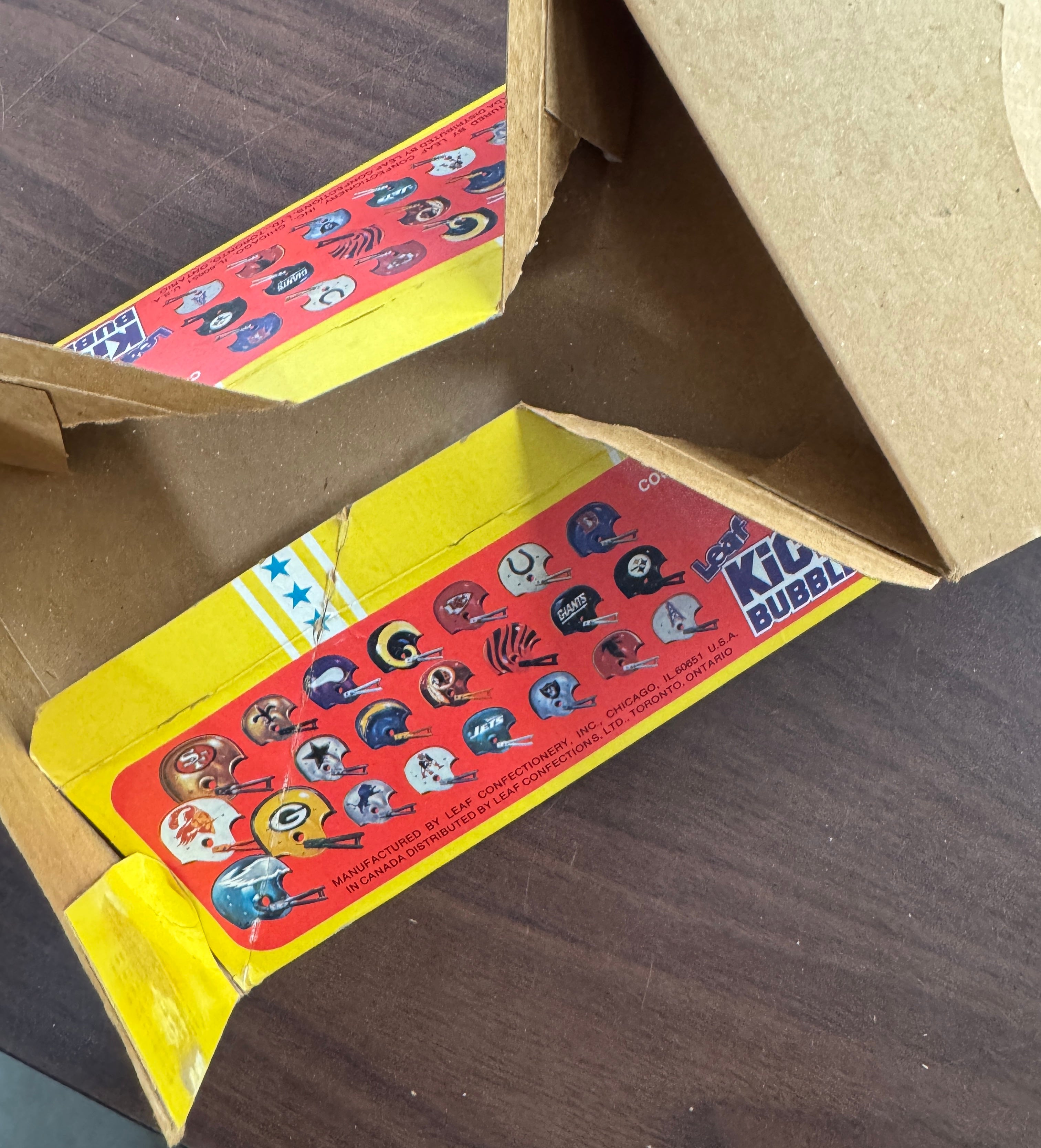 1980 Leaf Kick-Off Football Empty Wax Box