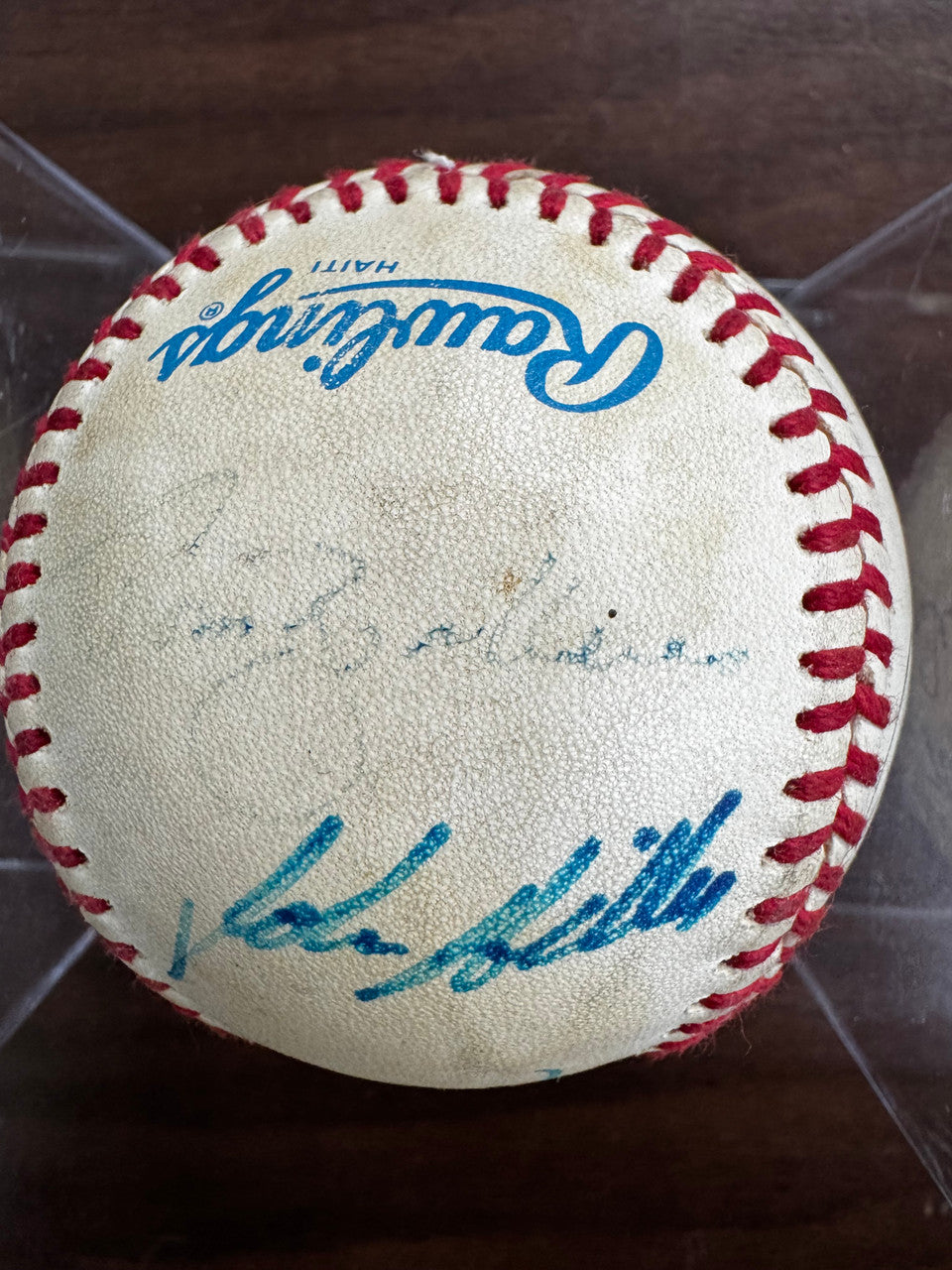 Kaline, Brookens, Hiller ++ Signed Autographed Rawlings OAL Baseball JSA