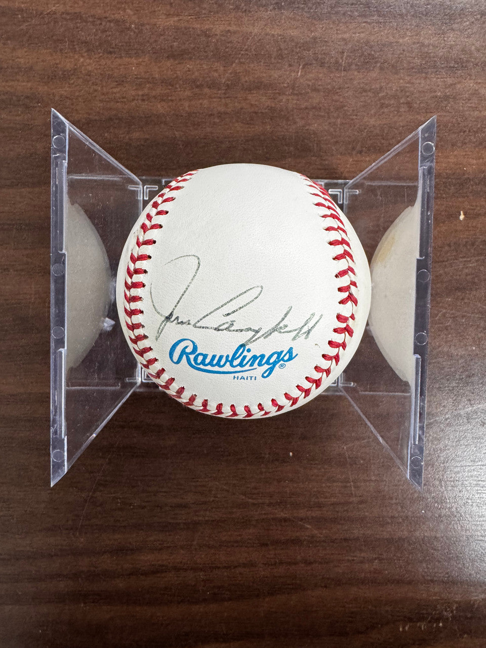 Jim Campbell Signed Autographed Rawlings OAL Baseball JSA *665
