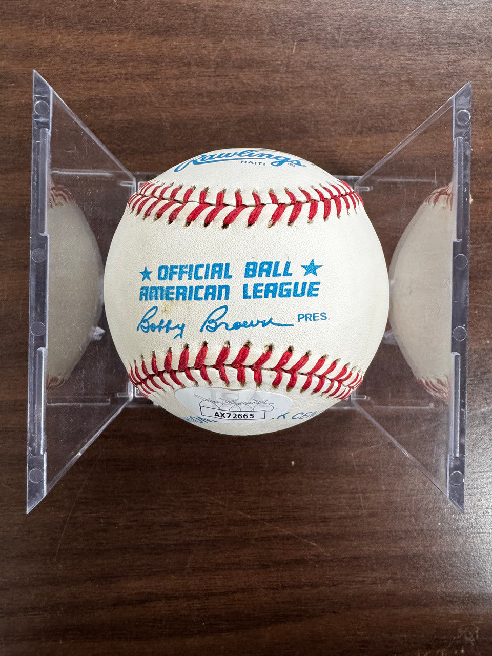 Jim Campbell Signed Autographed Rawlings OAL Baseball JSA *665