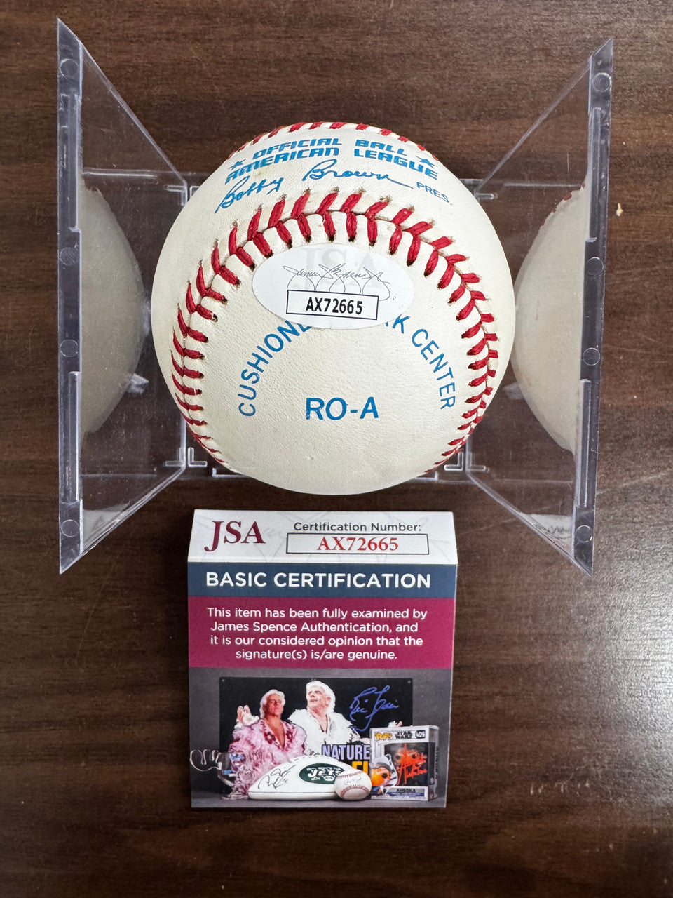 Jim Campbell Signed Autographed Rawlings OAL Baseball JSA *665