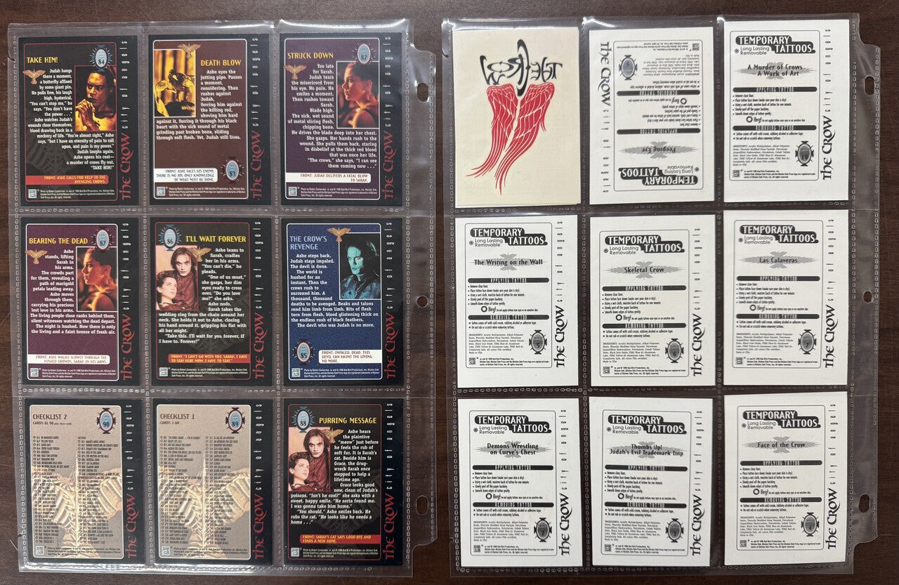 1996 Kitchen Sink Press Crow: City of Angels Complete Set (90) W/ Tattoos (10)