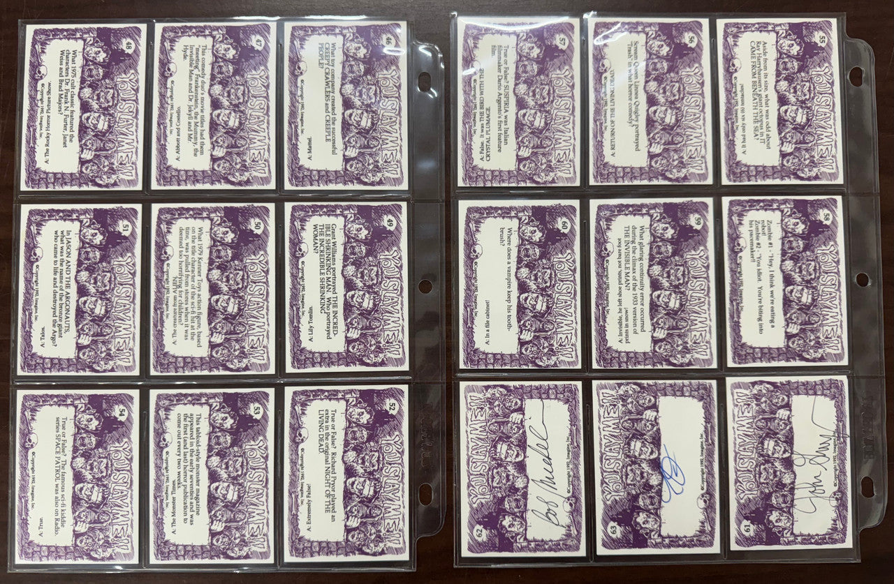 1992 Imagine You Slay Me! Complete Card Set (60) W/ Illustrator Inserts (3) NM
