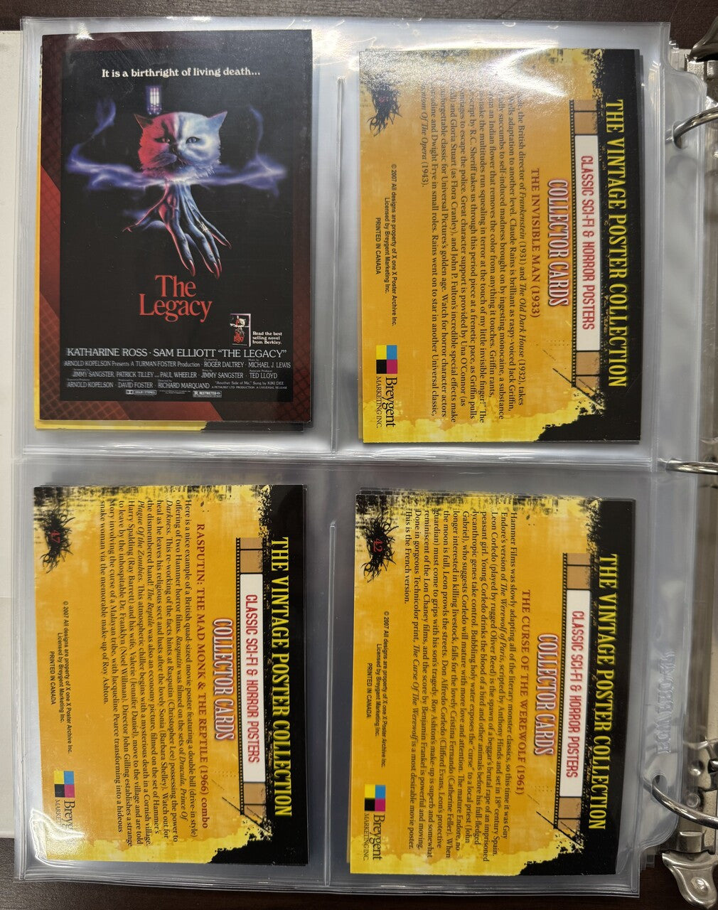 2007/09 Breygent Marketing Vintage Movie Posters Complete Sets NM