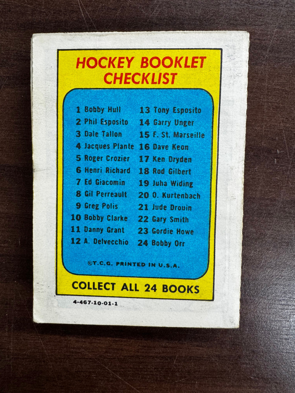 1971-72 Topps Hockey Booklets Complete Set (24) EX