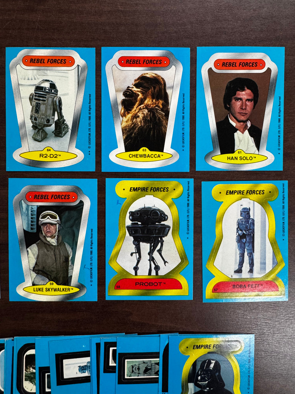 1980 Topps Empire Strikes Back Series 2 Complete Sticker Set (33) VG-EX