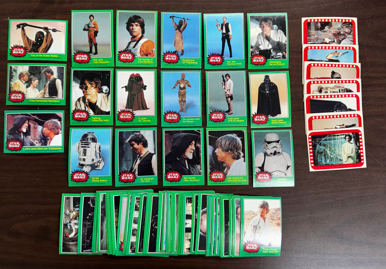1977 Topps Star Wars Series 4 Near Complete (63/66) No C3PO / Stickers (7/11) EX
