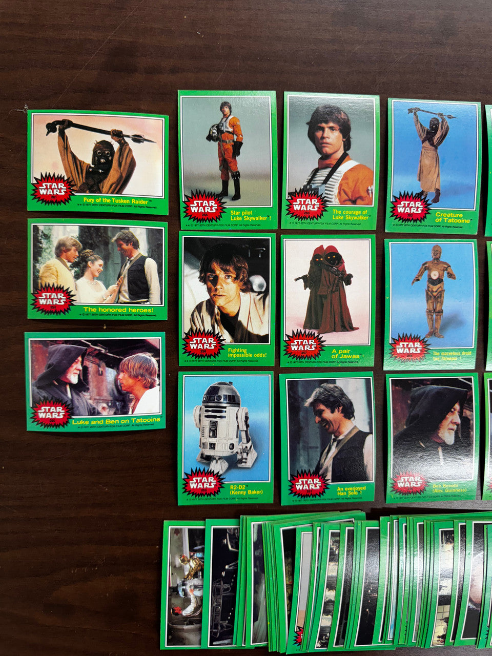 1977 Topps Star Wars Series 4 Near Complete (63/66) No C3PO / Stickers (7/11) EX