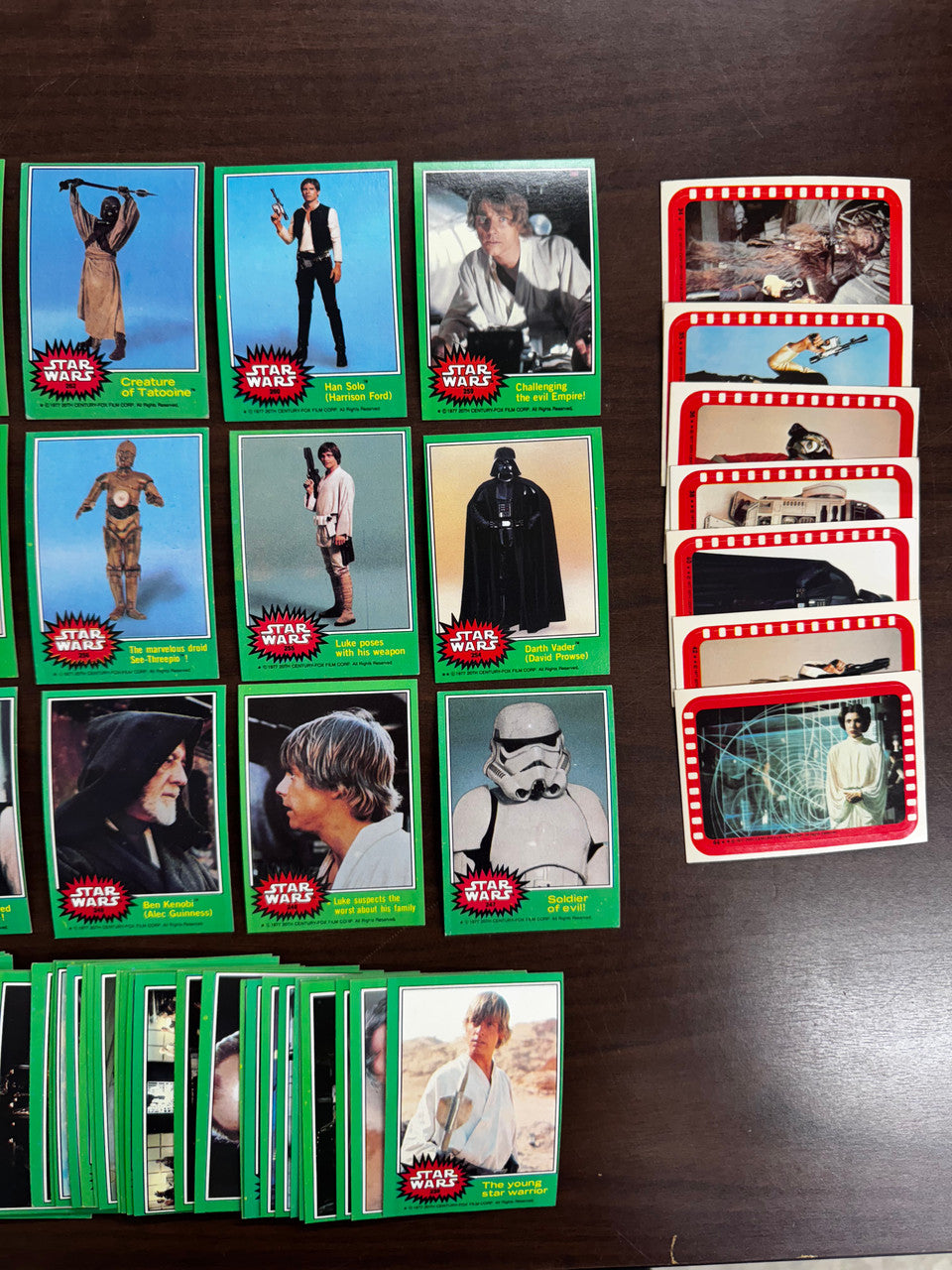 1977 Topps Star Wars Series 4 Near Complete (63/66) No C3PO / Stickers (7/11) EX